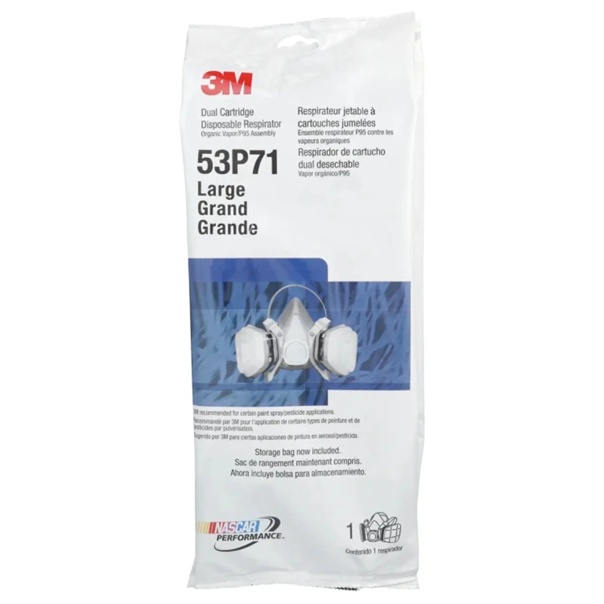3M 53P71 Half Facepiece Disposable Respirator Assembly, Organic Vapor/P95 Pack