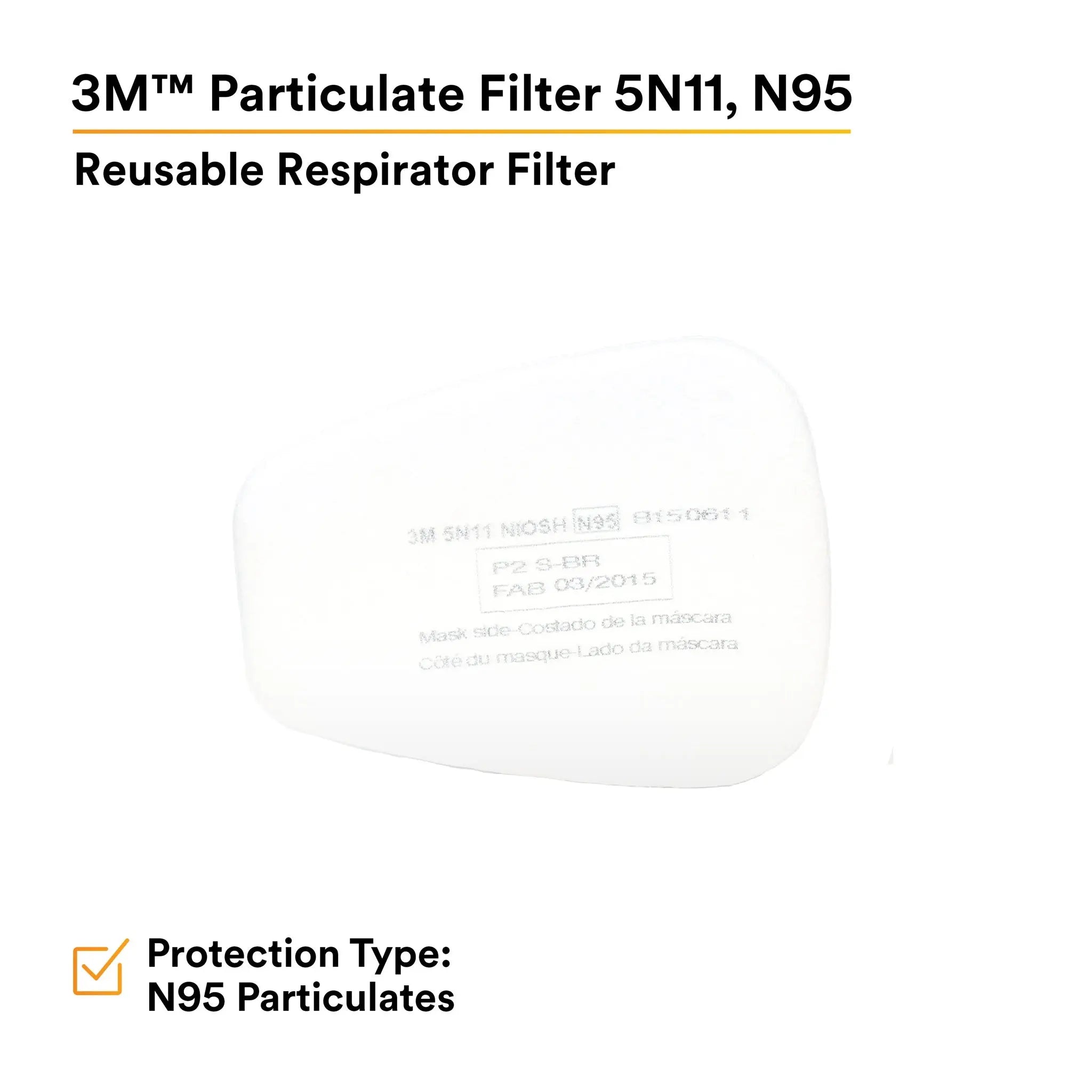 3M 5N11 Particulate Filter, N95, White