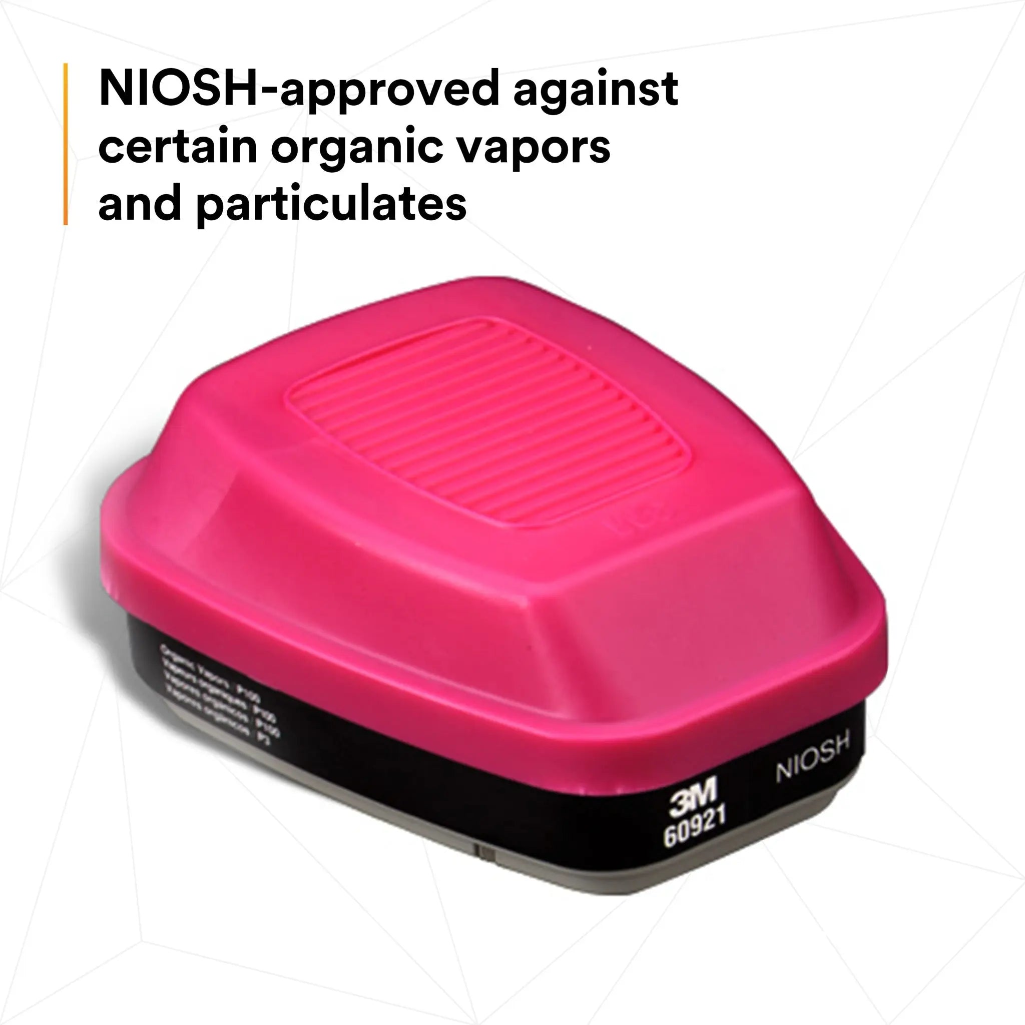 3M 60921 P100 Organic Vapor Cartridge/Filter, Magenta/Black, NIOSH Approved