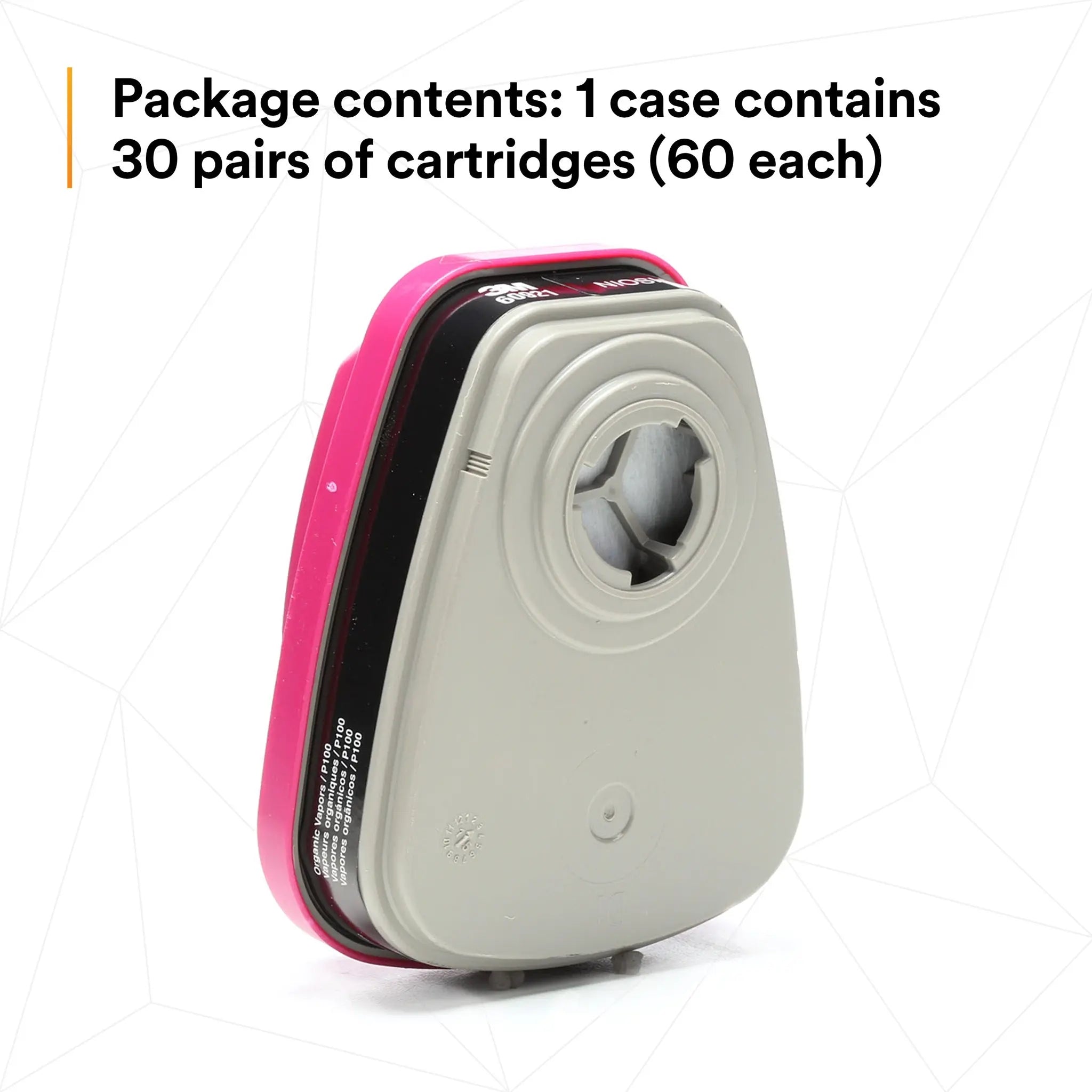 3M 60921 P100 Organic Vapor Cartridge/Filter, Magenta/Black
