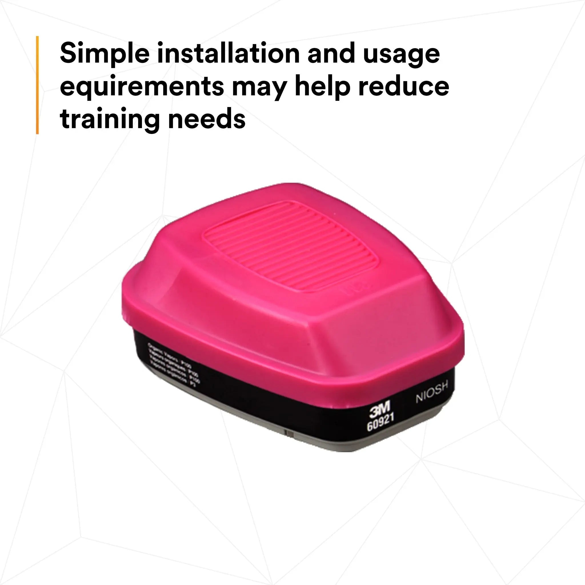 3M 60921 P100 Organic Vapor Cartridge/Filter, Magenta/Black, simple installation