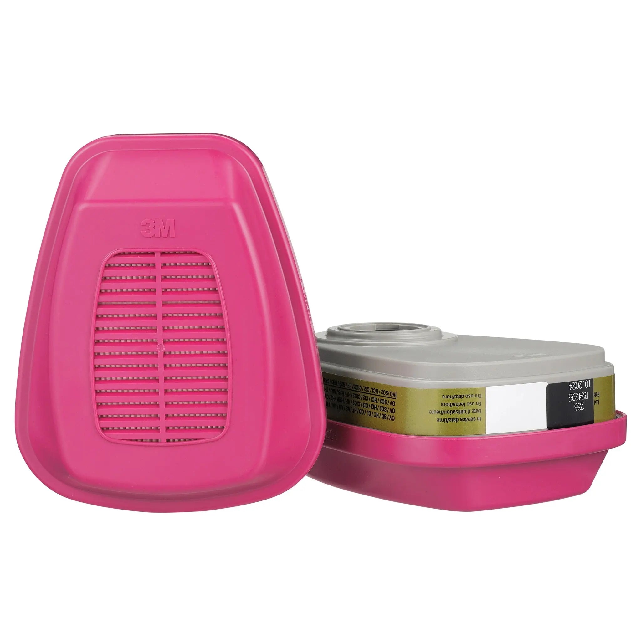 3M 60926 Multi Gas/Vapor Cartridge/Filter P100, Magenta/Olive