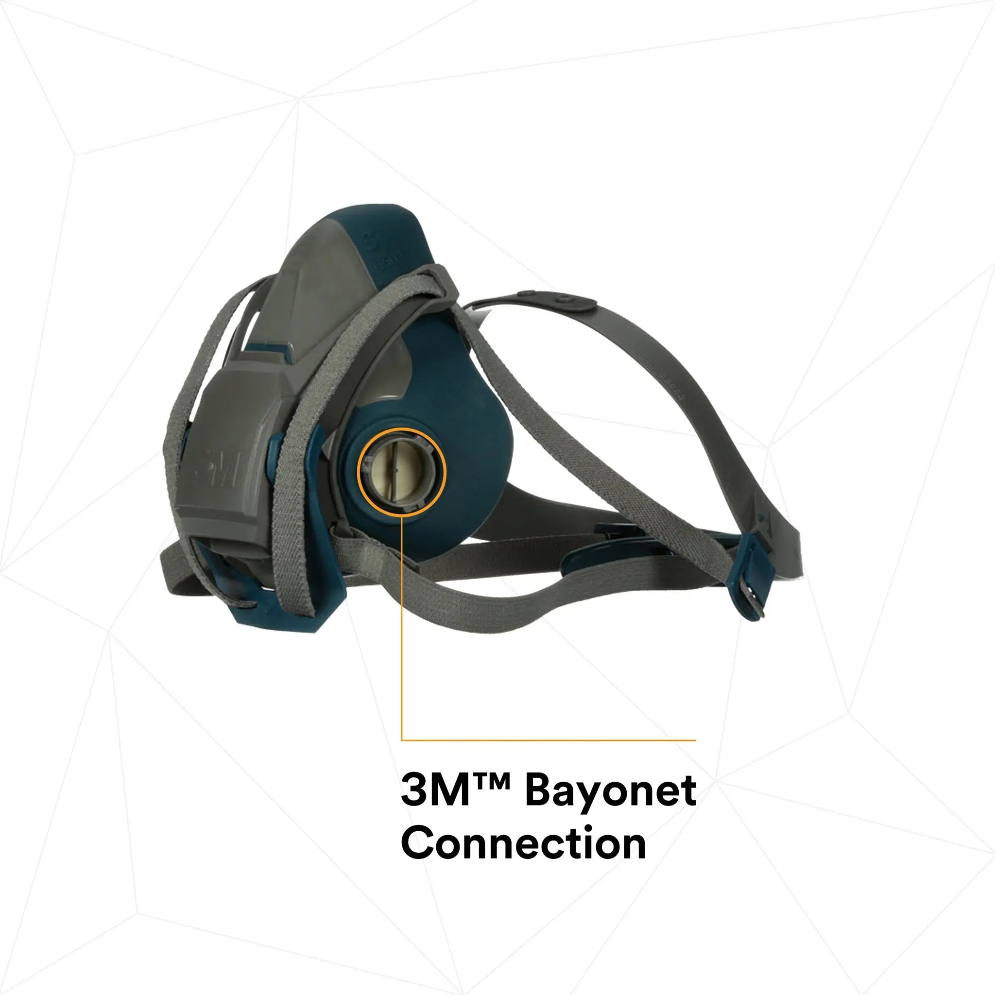 3M 6500QL Series Rugged Comfort Quick Latch Half Face Respirator, Gray, Bayonet Connection