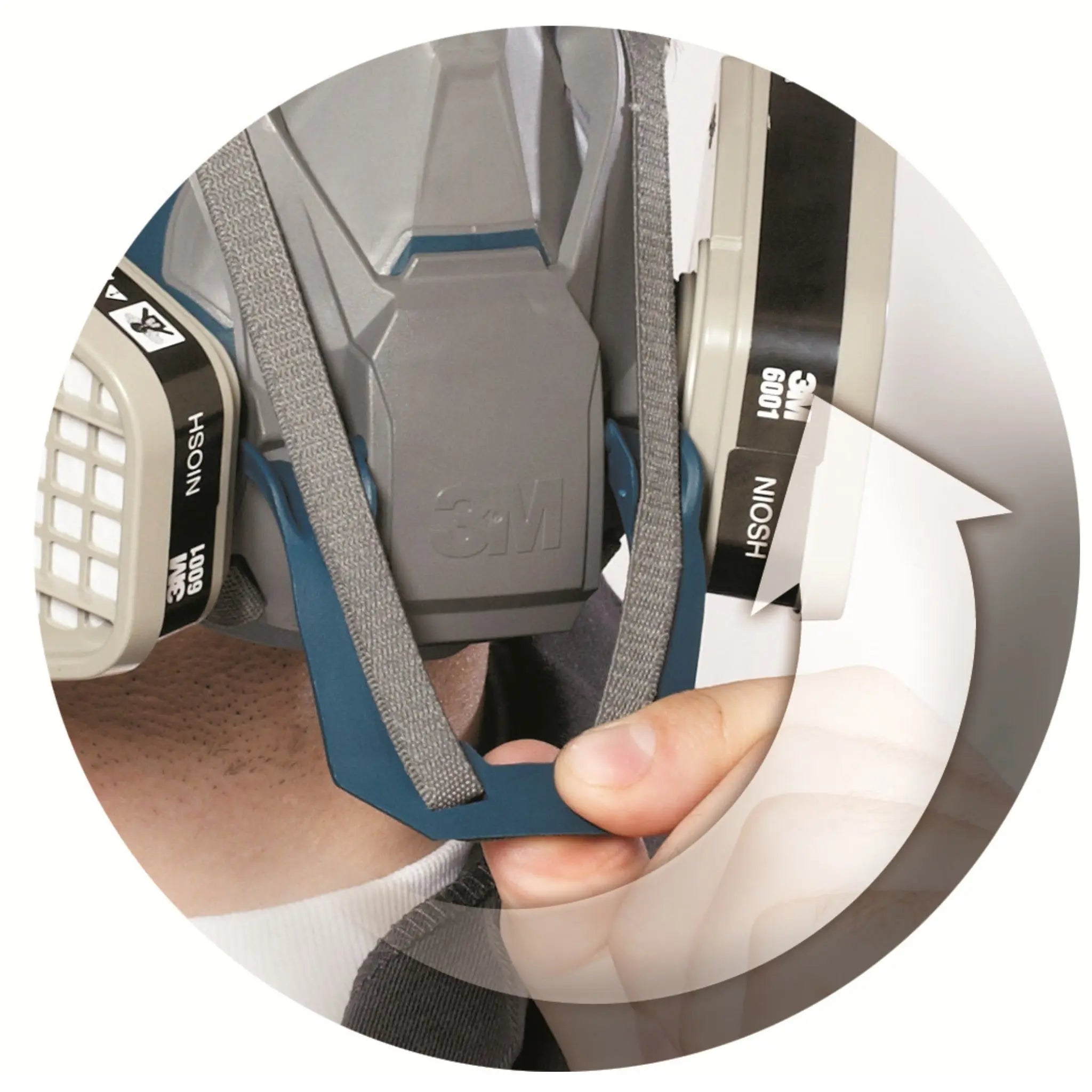 3M 6500QL Series Rugged Comfort Quick Latch Half Face Respirator, Gray, Close Up
