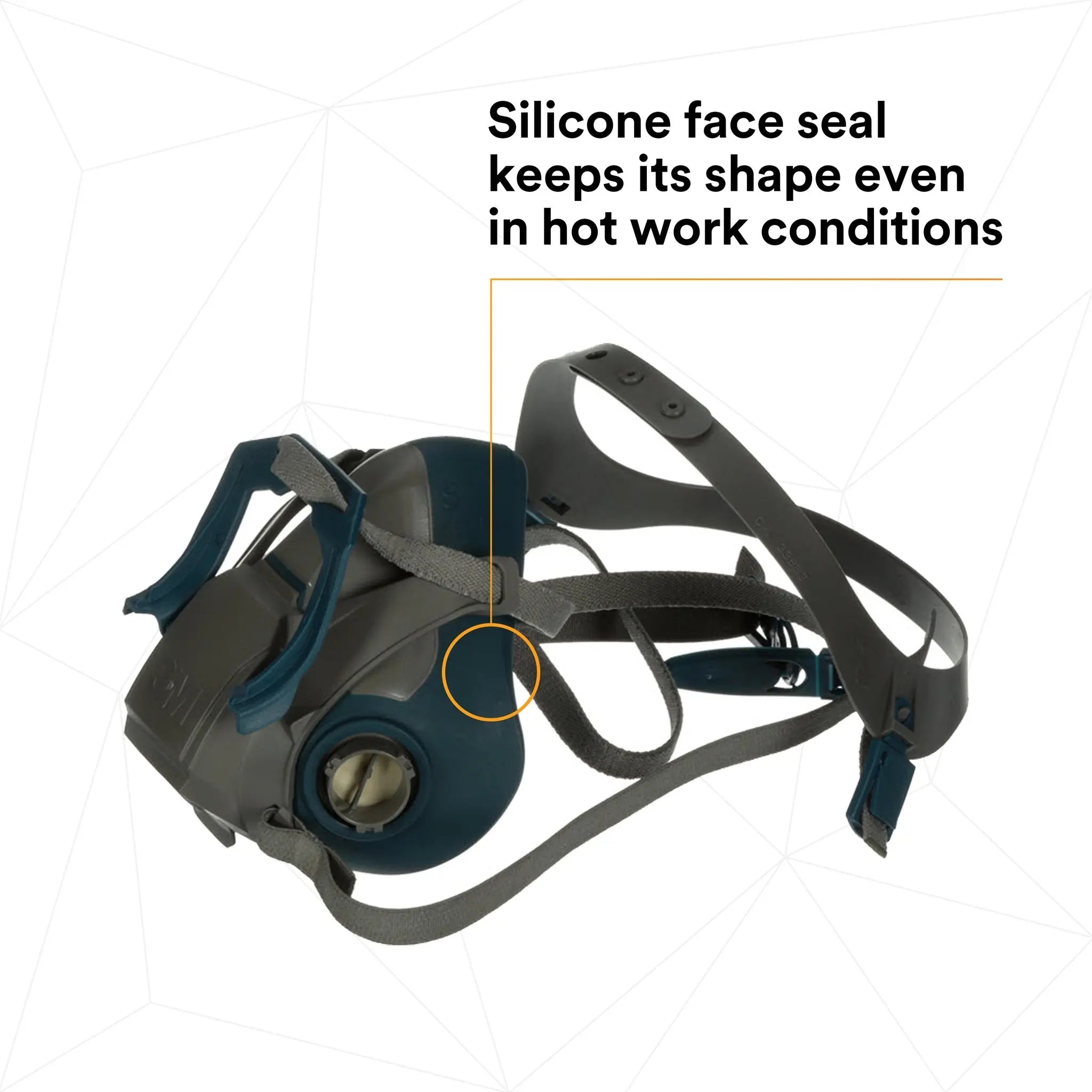 3M 6500QL Series Rugged Comfort Quick Latch Half Face Respirator, Gray, Silicone face seal