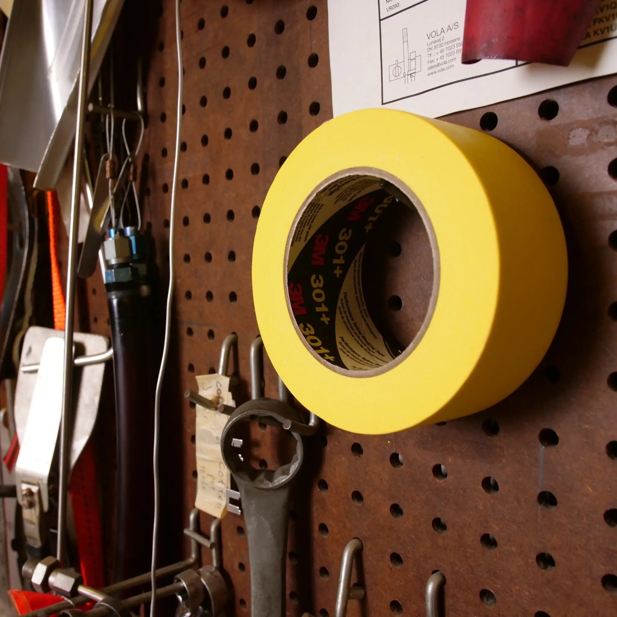 3M Performance Yellow Masking Tape 301+ 12 mm x 55 m 6.3 mil, 1 Roll 