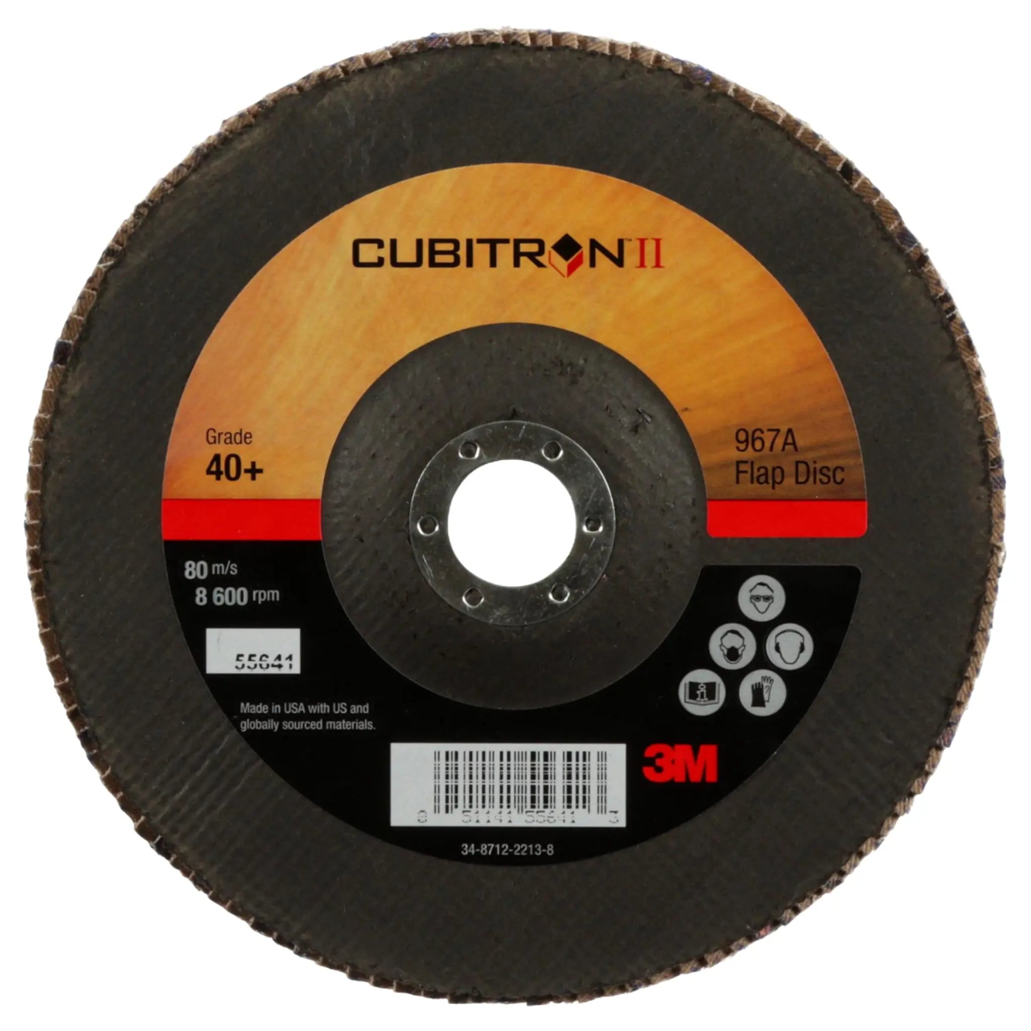3M Cubitron II Flap Disc 967A center view