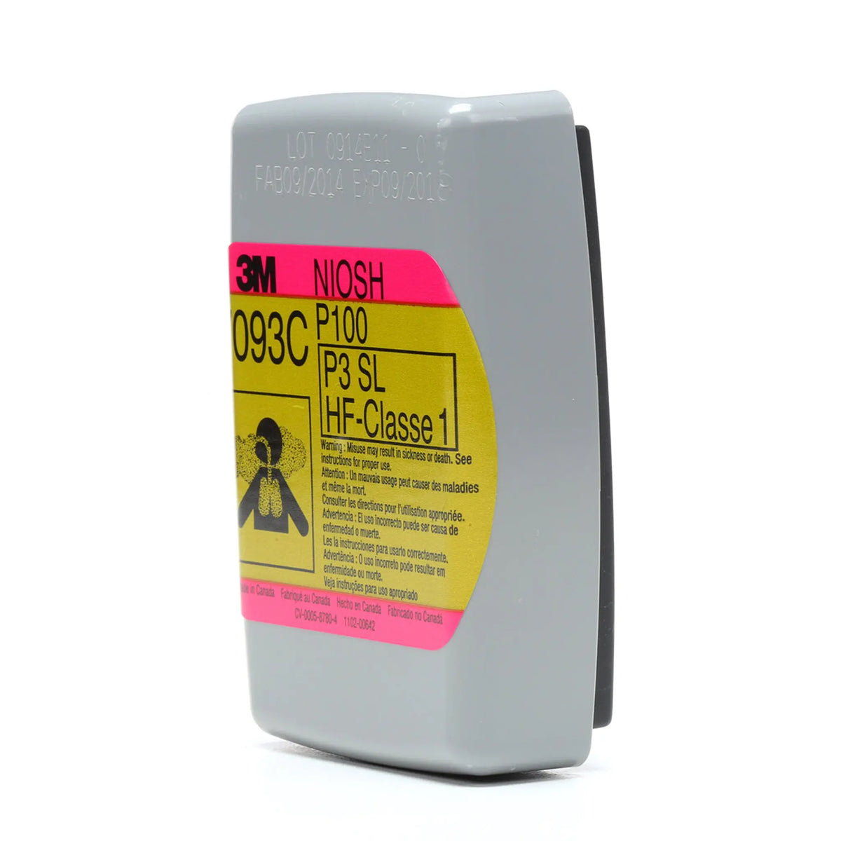 3M 7093C P100 HF Cartridge/Filter, Acid Gas Relief