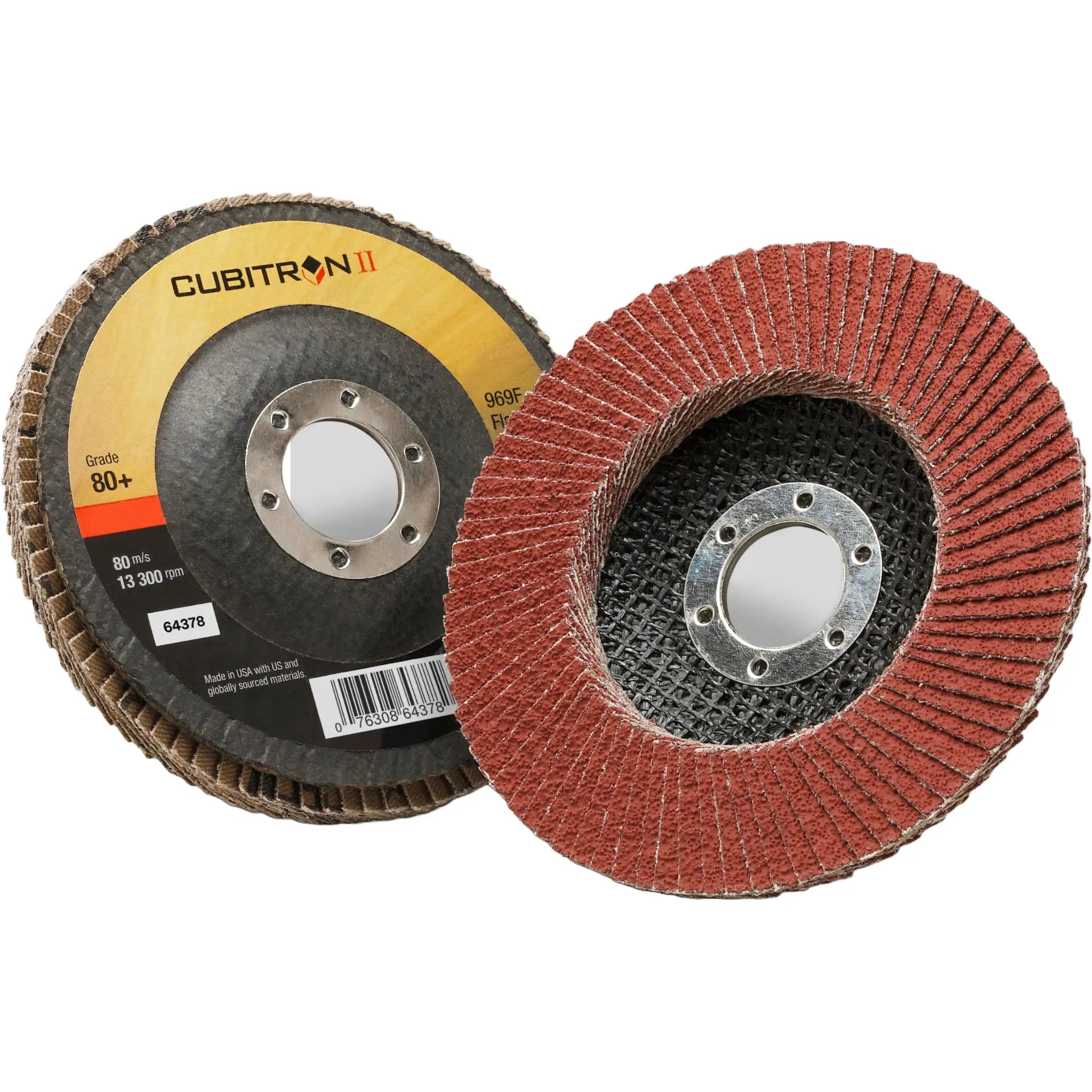 3M Cubitron II Flap Disc 969F 80+ T27 5 in x 7/8 in first image