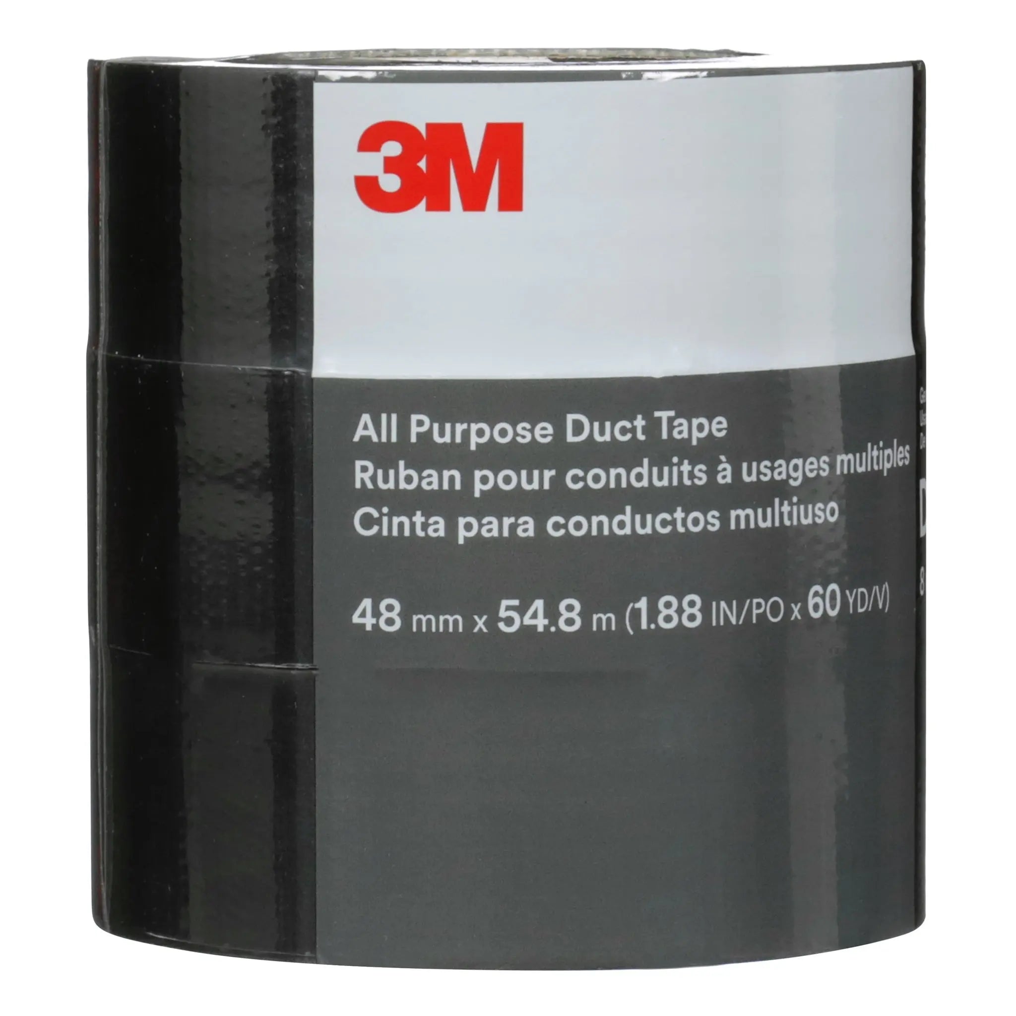 3M All Purpose Duct Tape DT8 Black 48 mm x 54.8 m 8 mil (3 Roll/Pack), 1 Roll 
