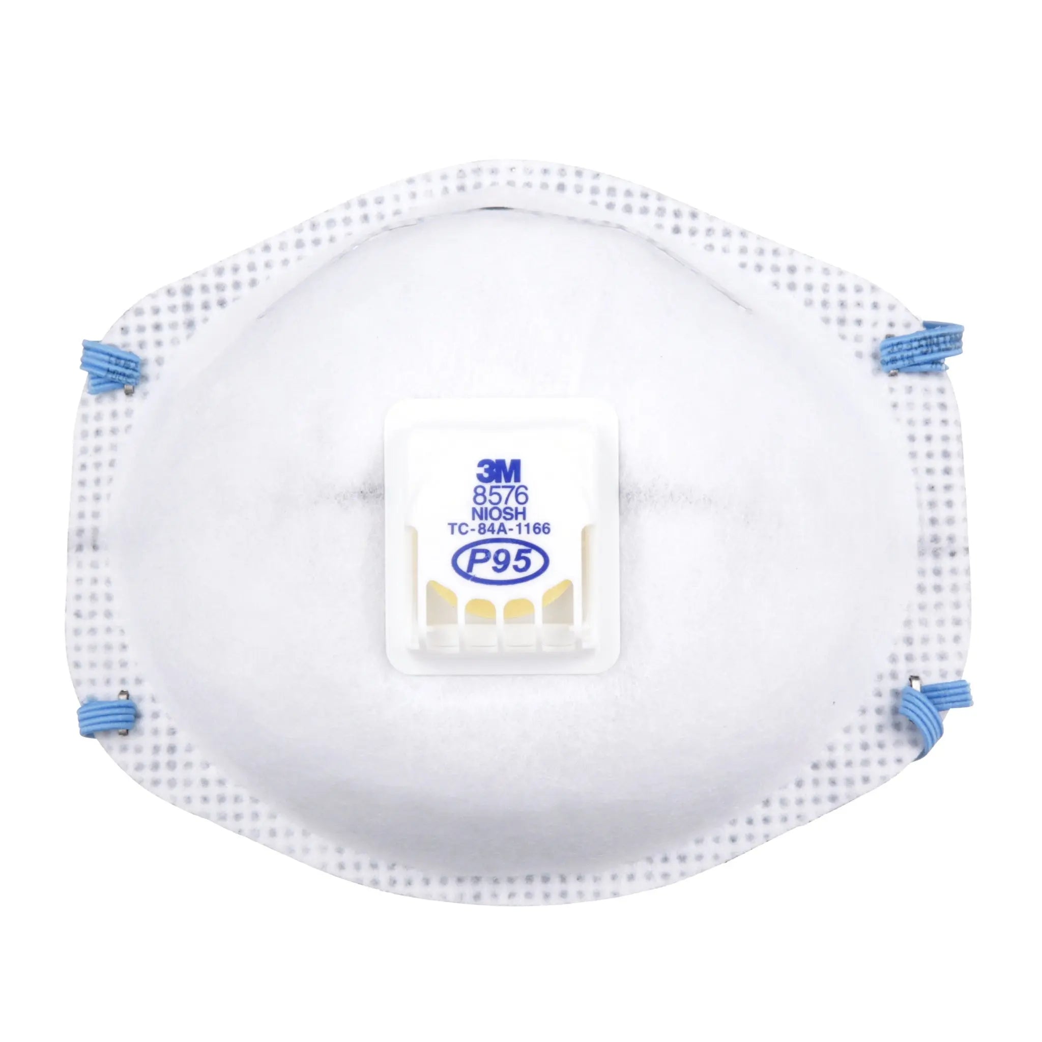 3M 8576 P95 Particulate Respirator with Nuisance Level Acid Gas Relief, White, Standard, Box of 10, Case of 8 Boxes 
