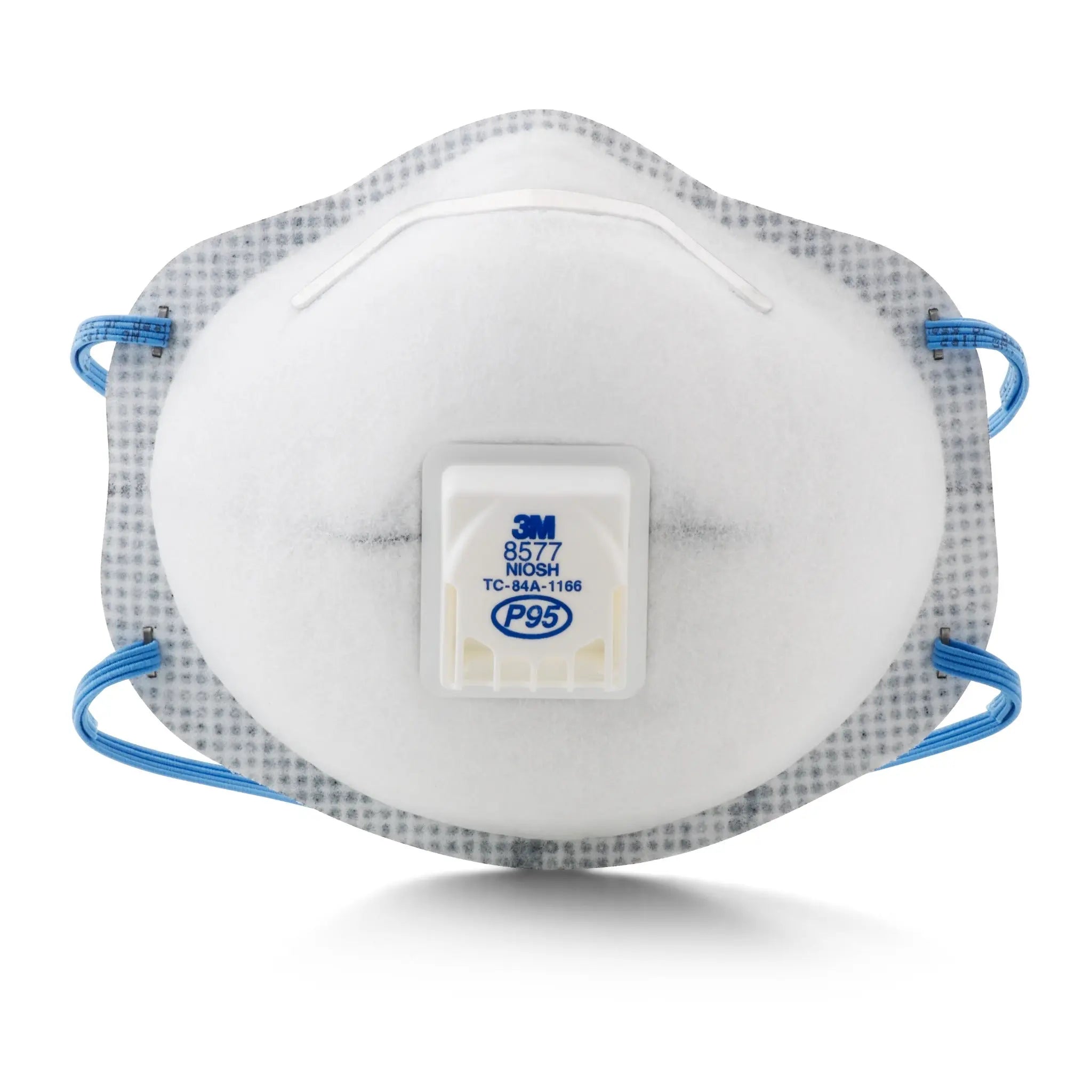 3M 8577 Particulate Respirator P95 with Nuisance Level Organic Vapor Relief, White, Standard, Box of 10, Case of 8 Boxes 