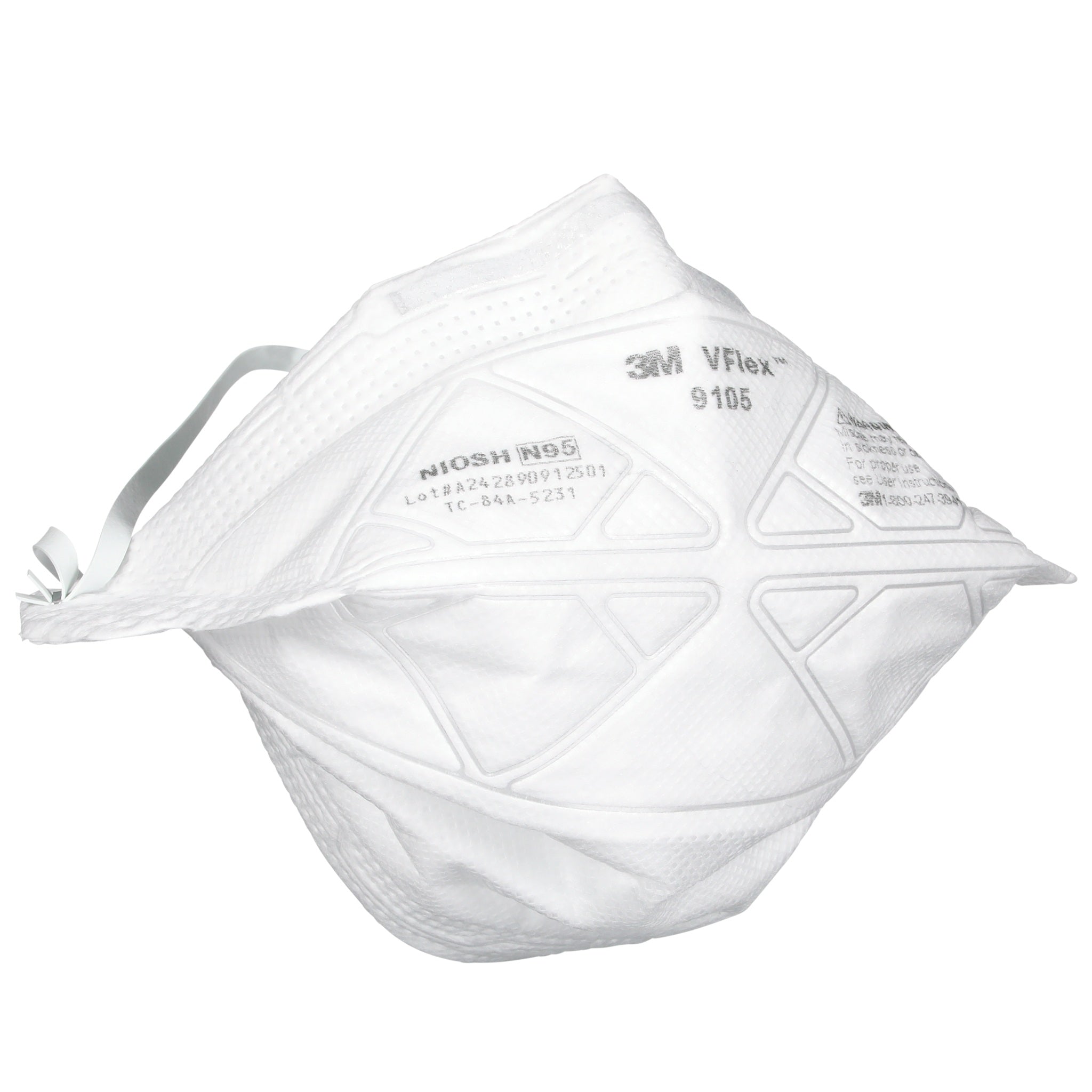 3M VFlex 9105 Particulate Respirator N95, White, Standard, Case of 400