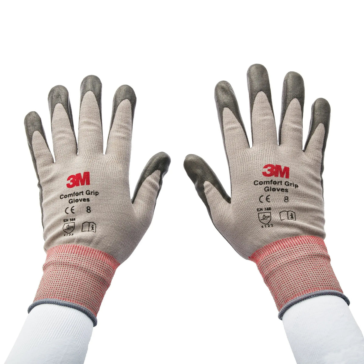 3M CG-GU Comfort Grip Glove, Gray, 1 Pair, Front
