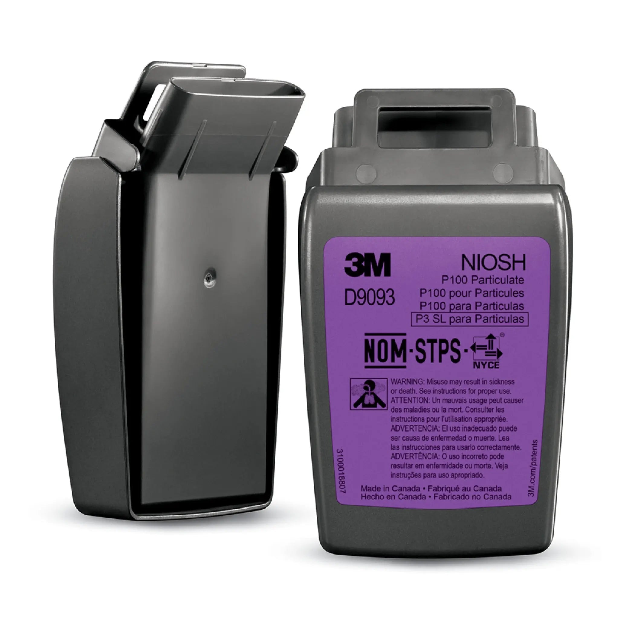 3M D9093 Secure Click Hard Case P100 Particulate Filter, Case Of 60 
