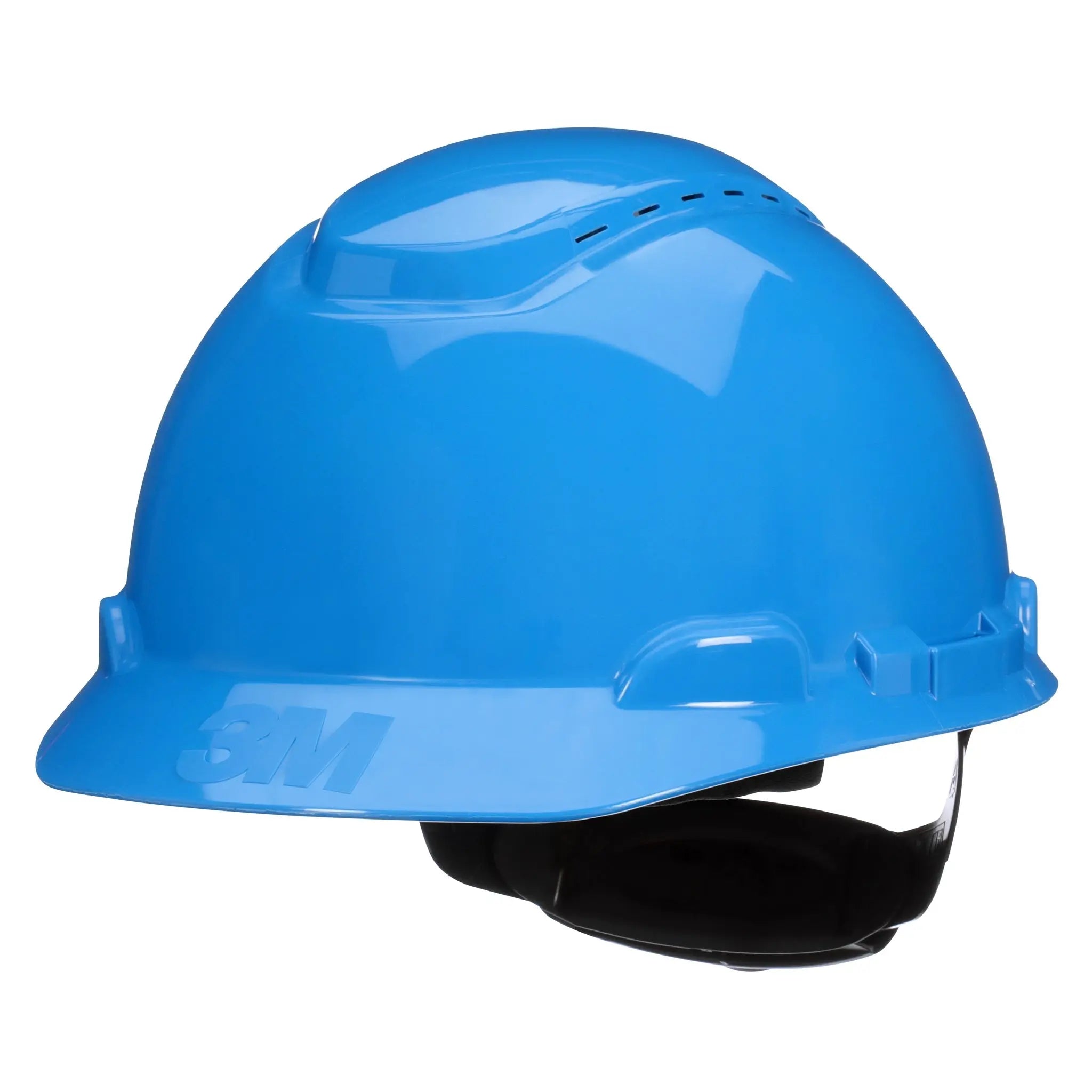 3M SecureFit Hard Hat H-703SFV-UV, Blue, Vented, 4-Point Pressure Diffusion Ratchet Suspension, with UVicator, 20 ea/Case 