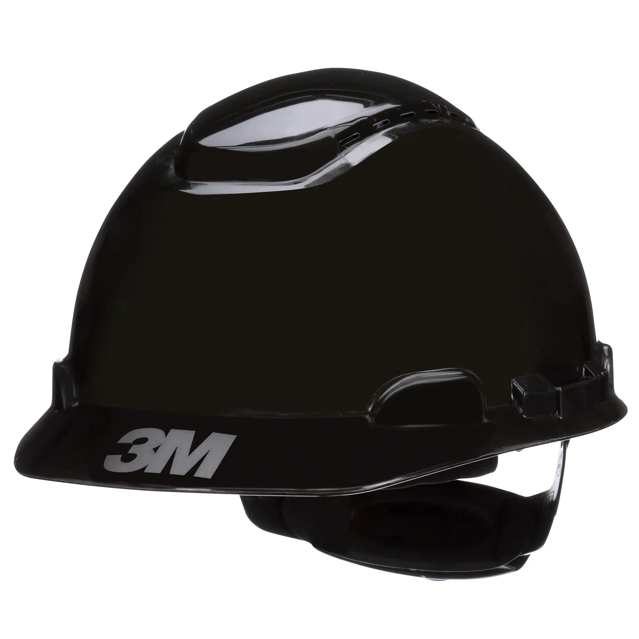 3M SecureFit Hard Hat H-712SFV-UV, Black, Vented, 4-Point Pressure Diffusion Ratchet Suspension, with Uvicator, 20 ea/Case 