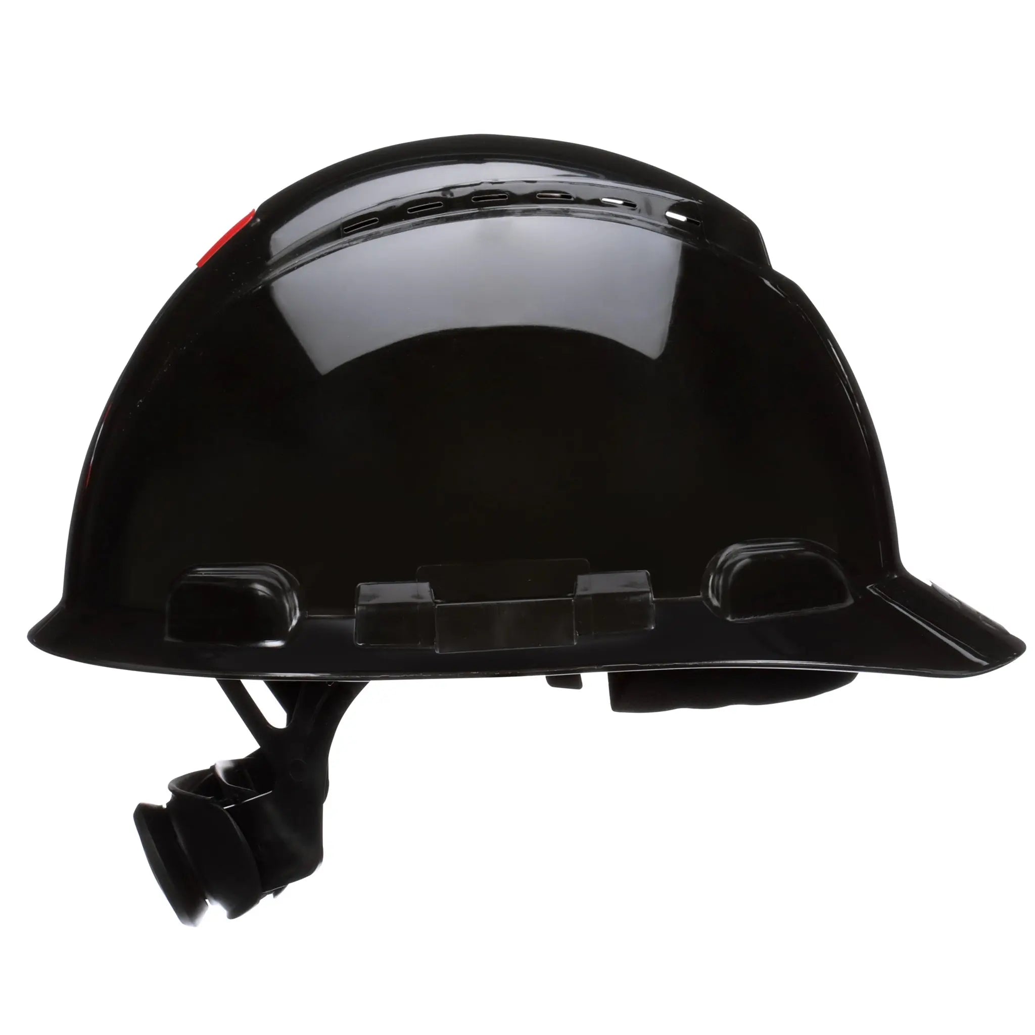 3M SecureFit Hard Hat H-712SFV-UV, Black, Vented, 4-Point Pressure Diffusion Ratchet Suspension, with Uvicator, 20 ea/Case 