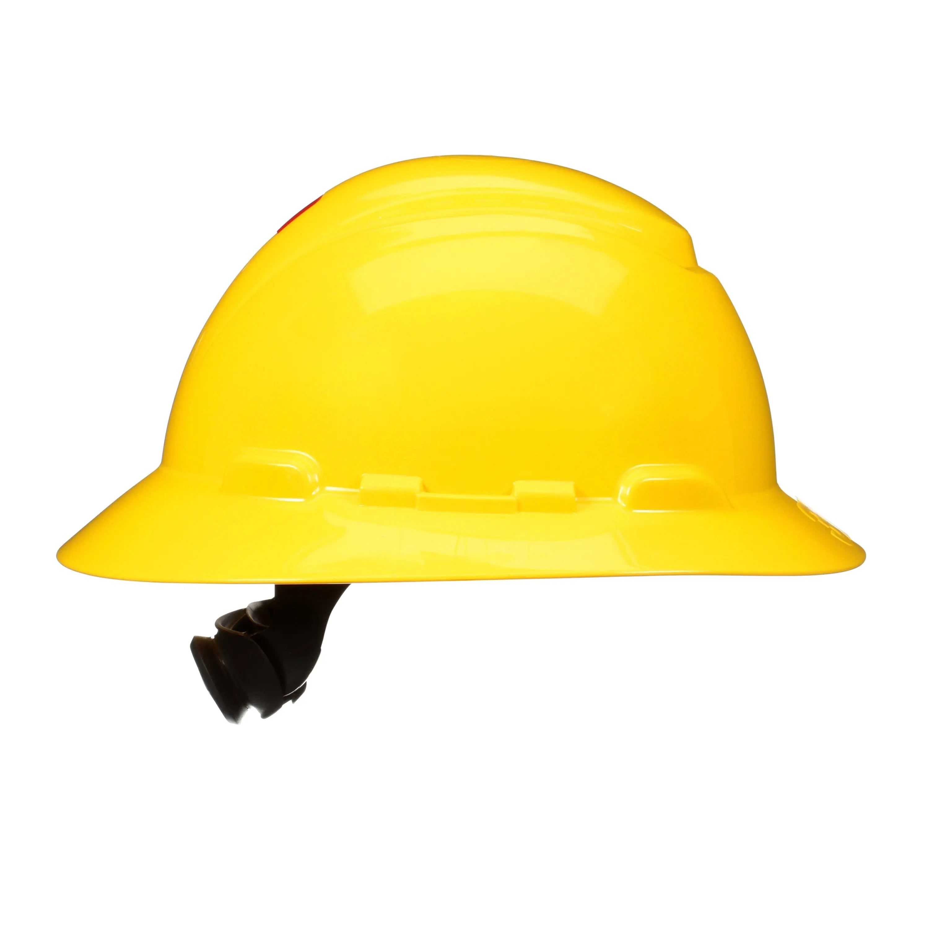 3M SecureFit Full Brim Hard Hat H-802SFR-UV, Yellow, 4-Point Pressure Diffusion Ratchet Suspension, with UVicator, 20 ea/Case 