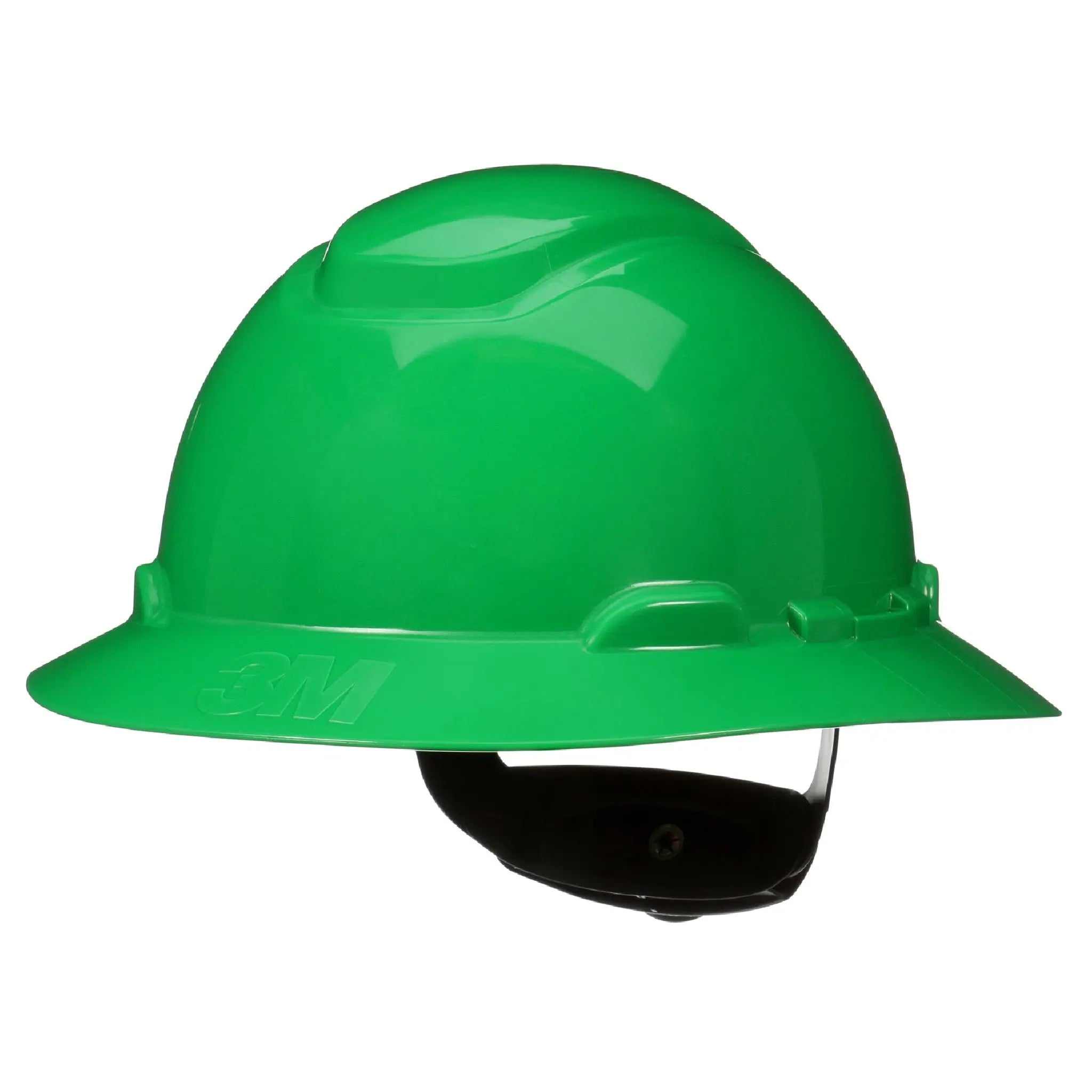3M SecureFit Full Brim Hard Hat H-804SFR-UV, Green 4-Point Pressure Diffusion Ratchet Suspension, with Uvicator, 20 ea/Case 