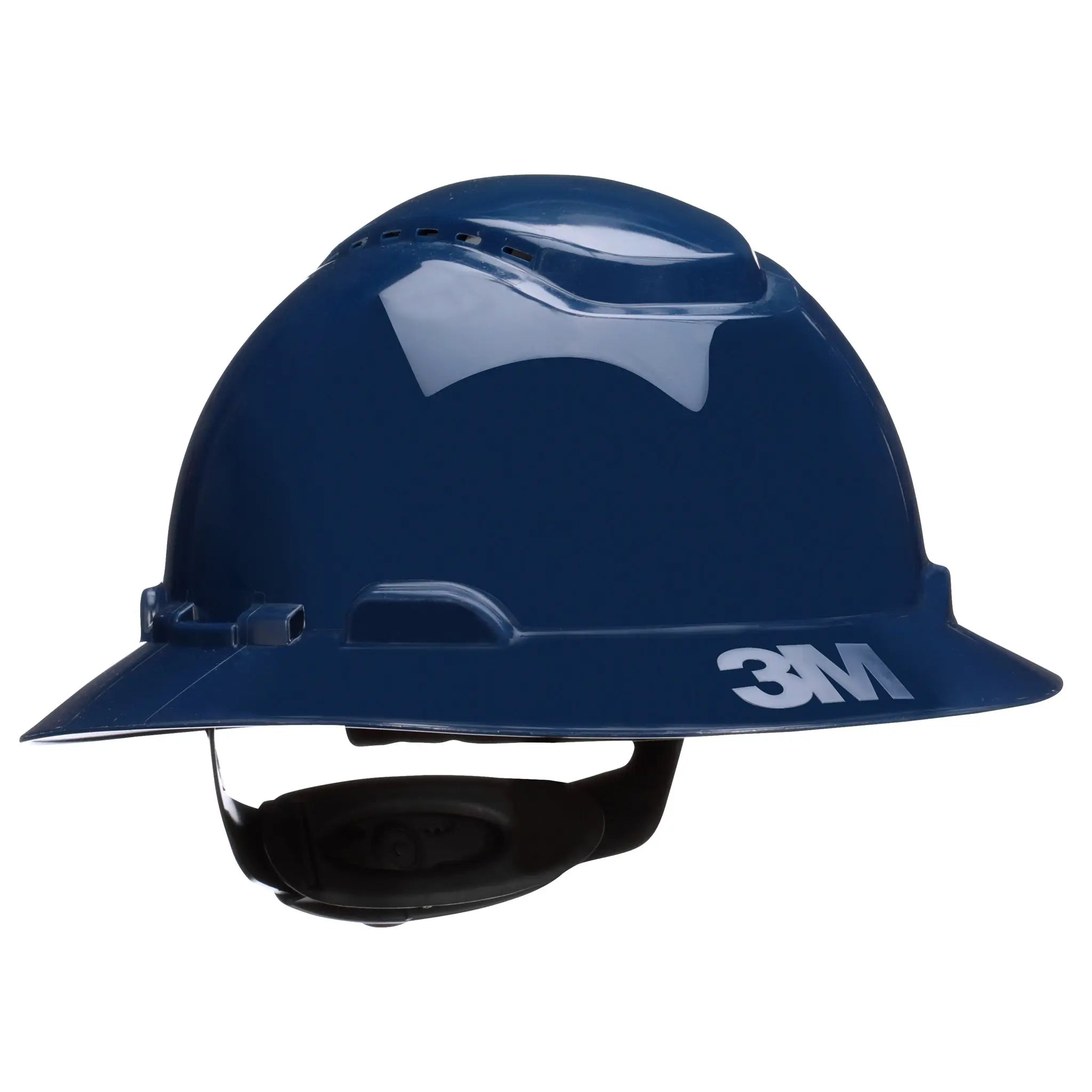 3M SecureFit Full Brim Hard Hat H-810SFV-UV, Navy Blue, 4-Pt Pressure Diffusion Ratchet Suspension, Vented w/UVicator, 20ea/Case 