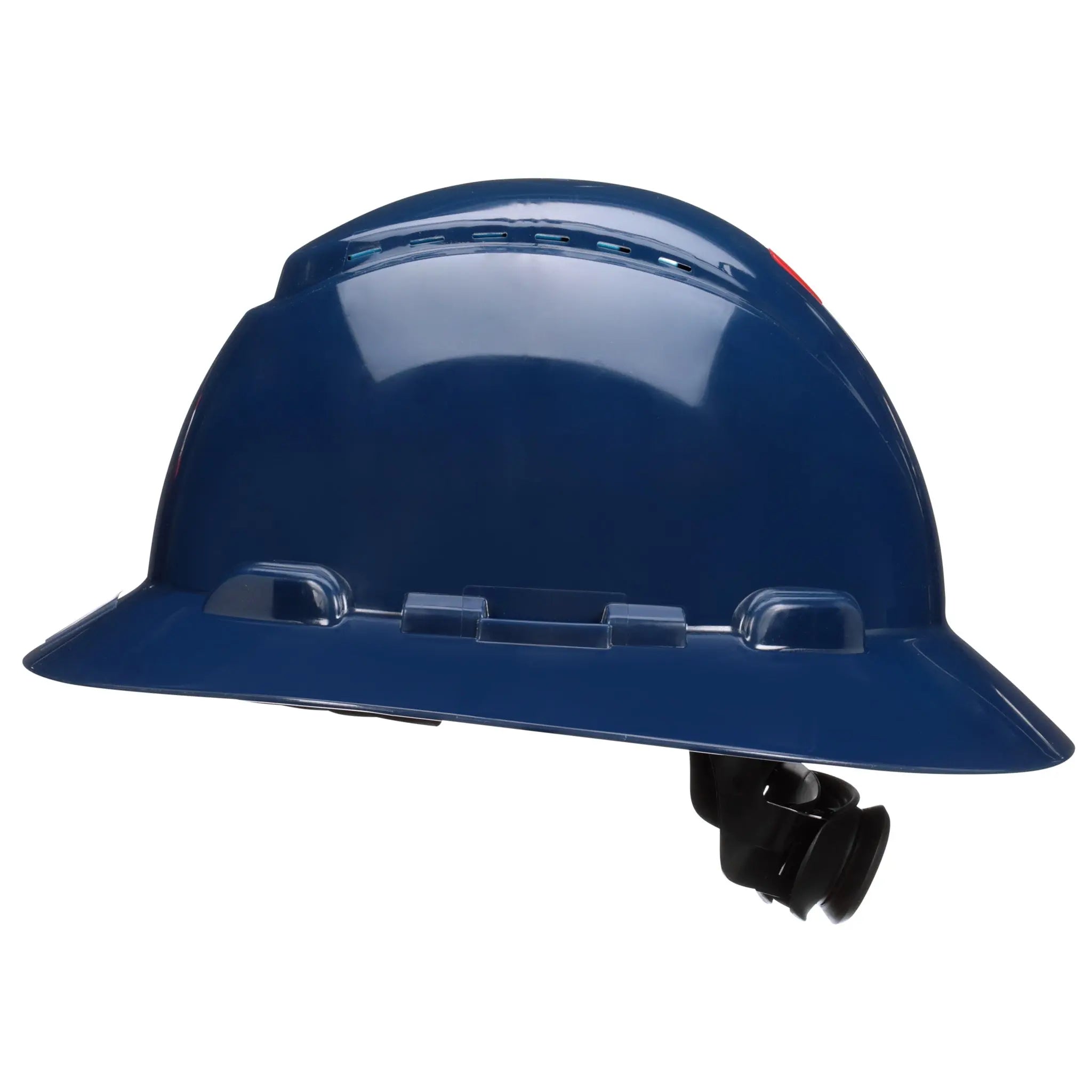 3M SecureFit Full Brim Hard Hat H-810SFV-UV, Navy Blue, 4-Pt Pressure Diffusion Ratchet Suspension, Vented w/UVicator, 20ea/Case 