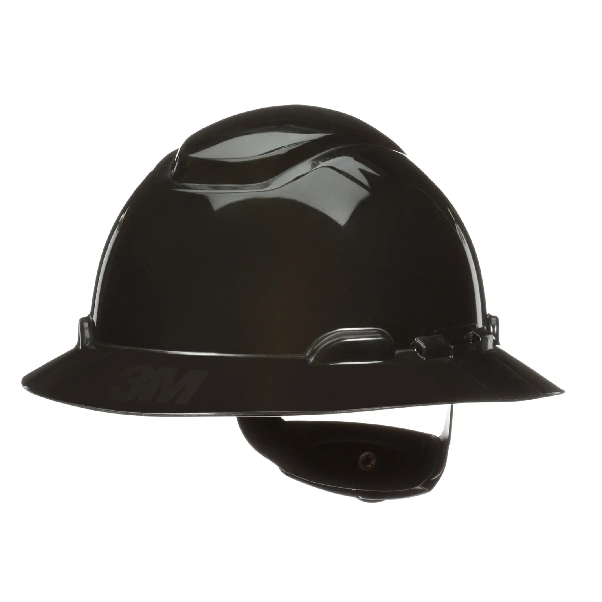 3M SecureFit Full Brim Hard Hat H-812SFR-UV, Black, 4-Point Pressure Diffusion Ratchet Suspension, with Uvicator, 20 ea/Case 