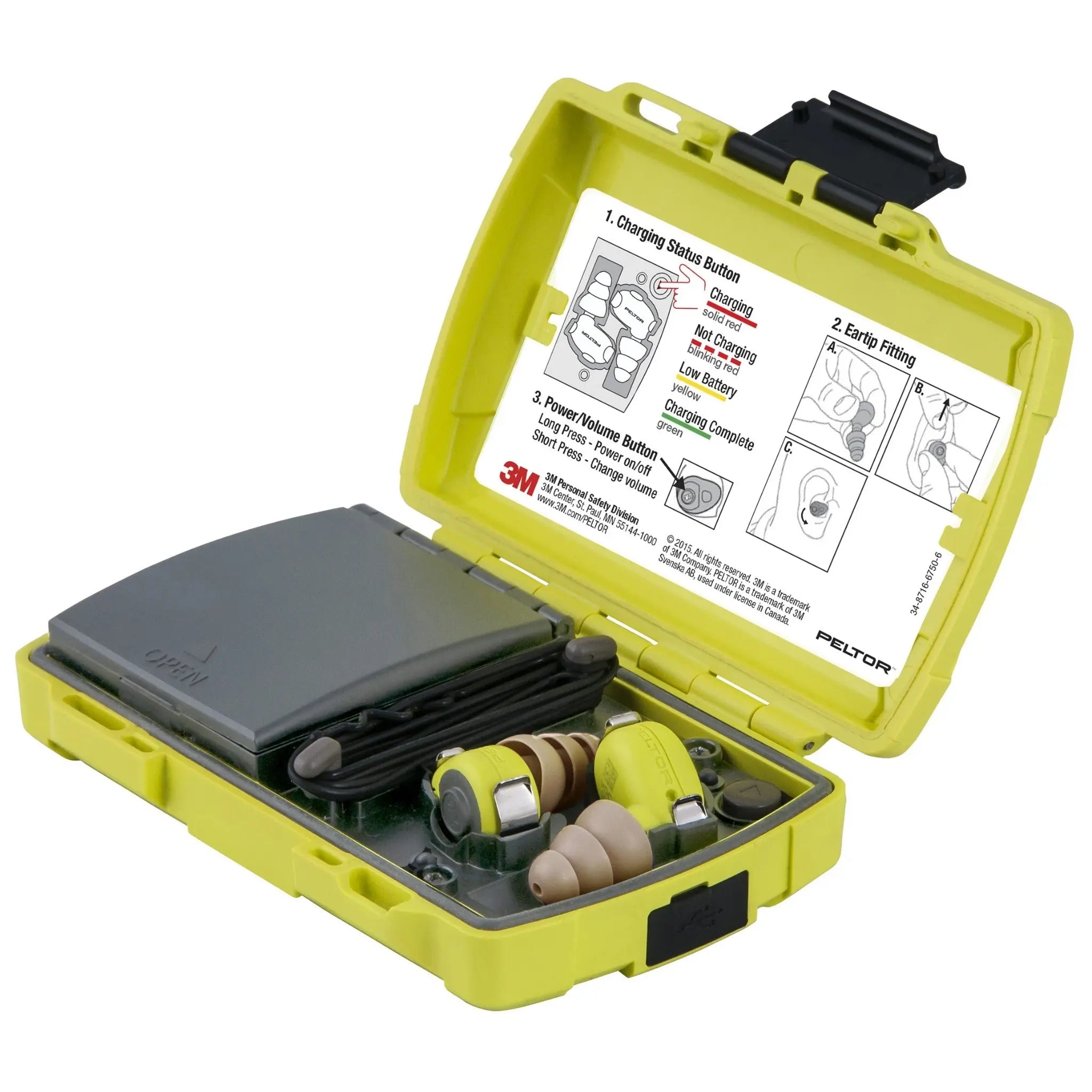 3M PELTOR Yellow LEP-200 Replacement Charging Case, 1 ea/cs 