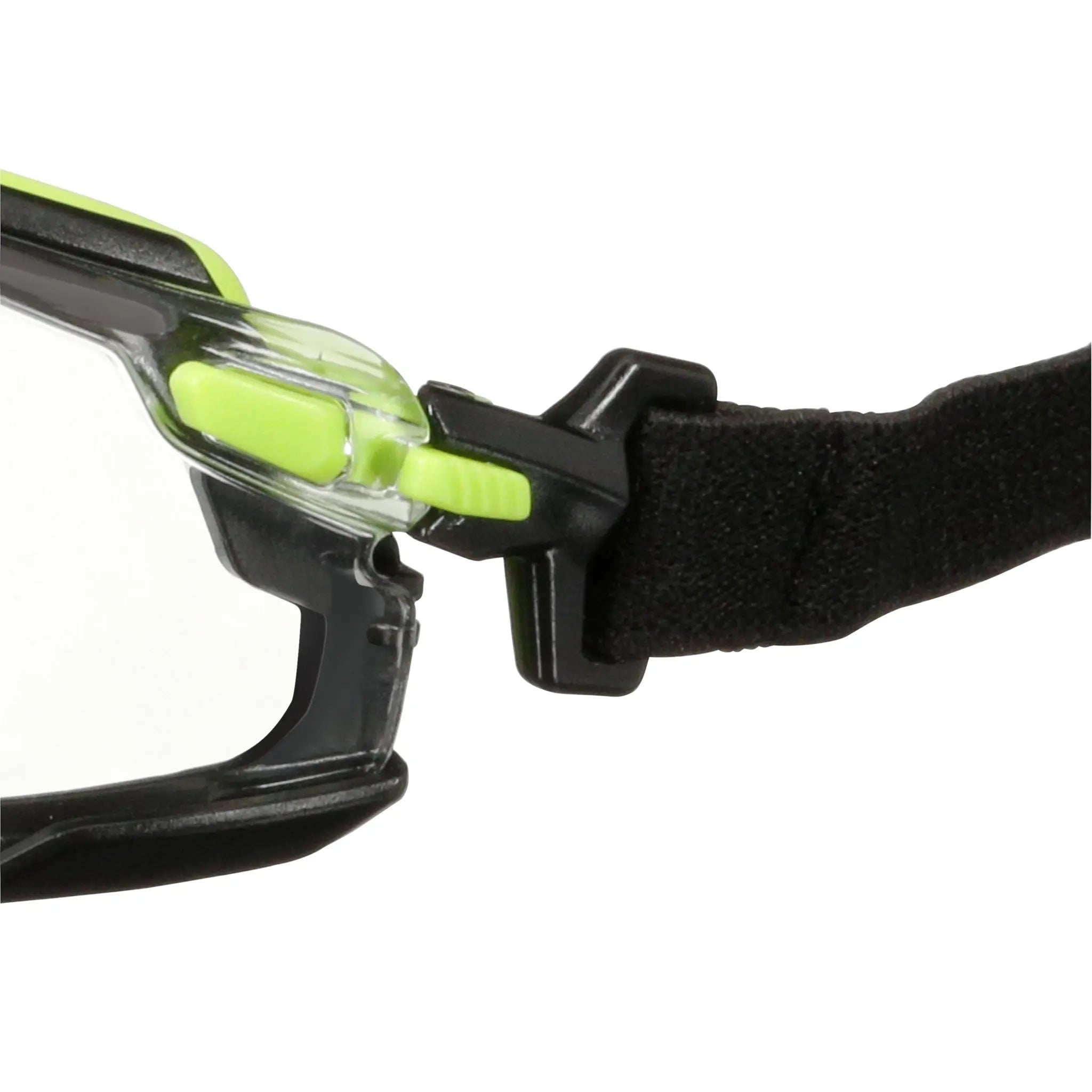 3M Solus 1000 Series S1201SGAF-TSKT, Grn/Blk, Scotchgard Anti-Fog Coating, Clear AF-AS lens, TPE/Strap only, 20 ea/Case 