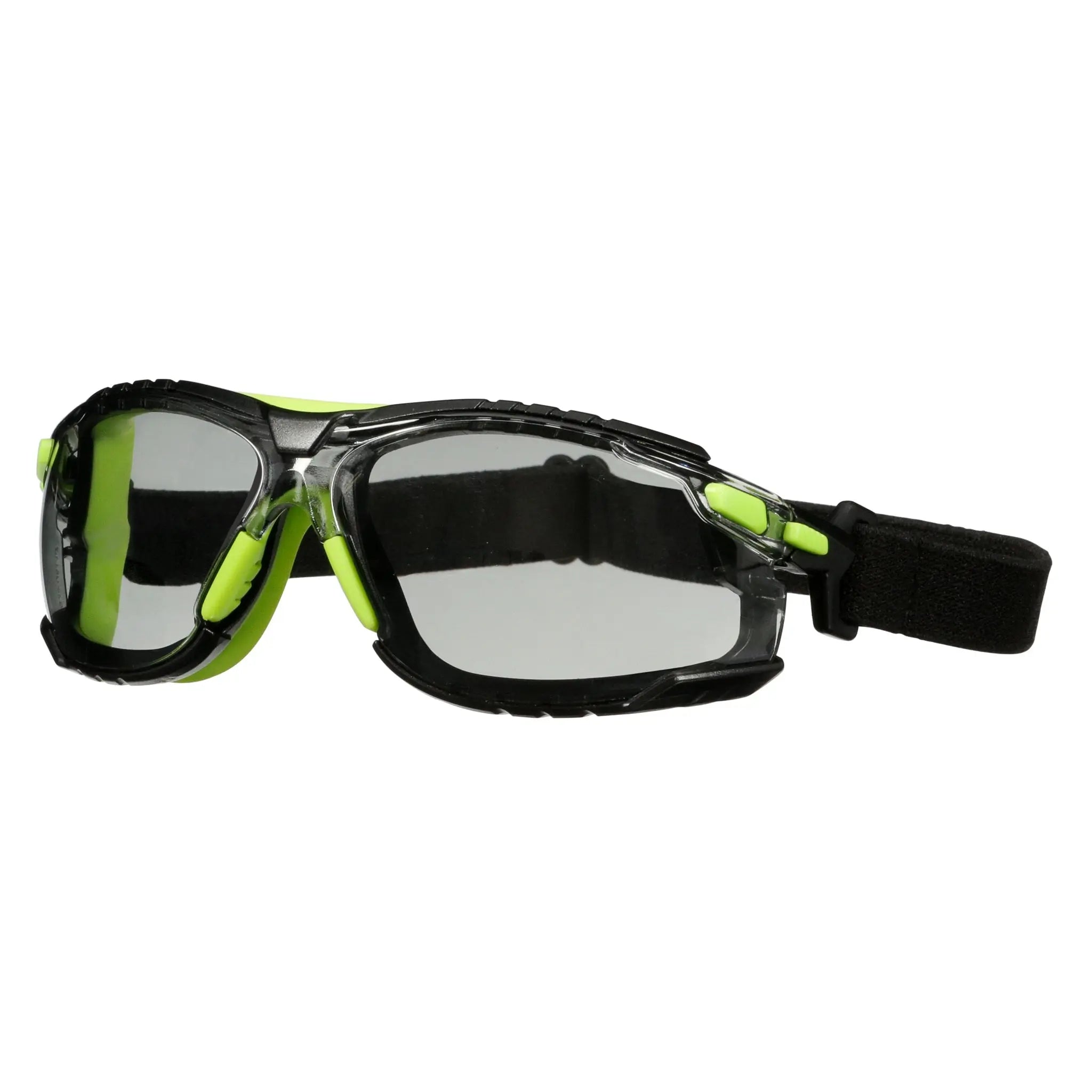 3M Solus 1000 Series, S1207SGAF-TSKT, Grn/Blk, Scotchgard Anti-Fog Coating, IO Gray AF-AS lens, TPE/Strap only 20ea/cs 