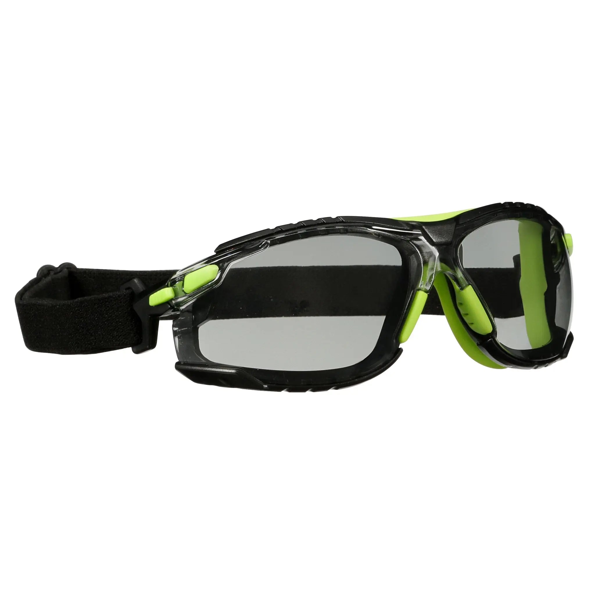 3M Solus 1000 Series, S1207SGAF-TSKT, Grn/Blk, Scotchgard Anti-Fog Coating, IO Gray AF-AS lens, TPE/Strap only 20ea/cs 