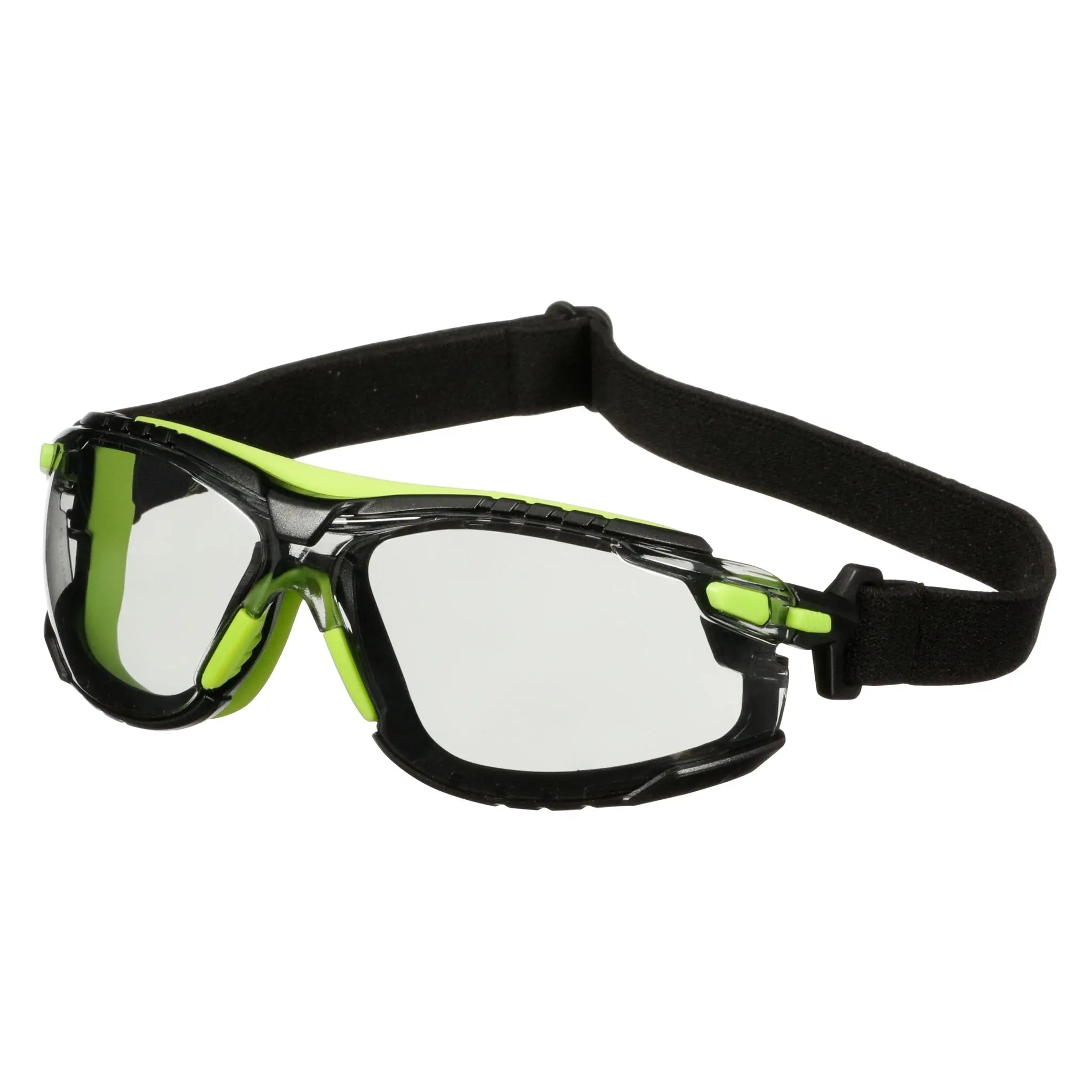 3M Solus 1000 Series, S1207SGAF-TSKT, Grn/Blk, Scotchgard Anti-Fog Coating, IO Gray AF-AS lens, TPE/Strap only 20ea/cs 