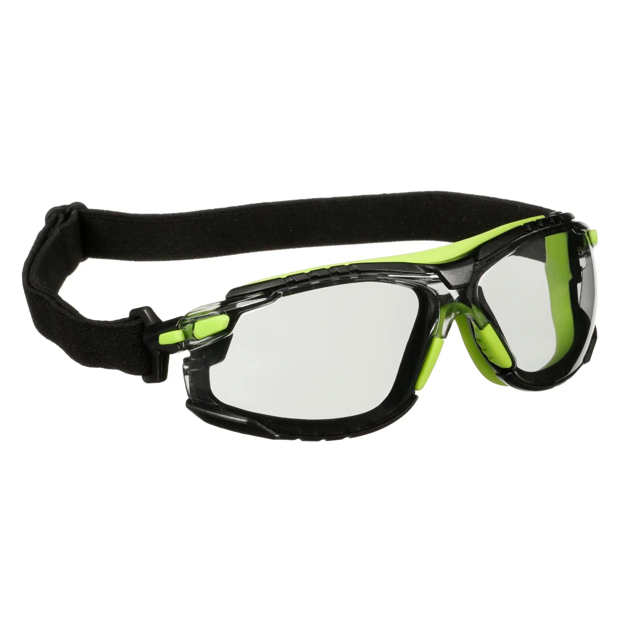 3M Solus 1000 Series, S1207SGAF-TSKT, Grn/Blk, Scotchgard Anti-Fog Coating, IO Gray AF-AS lens, TPE/Strap only 20ea/cs 