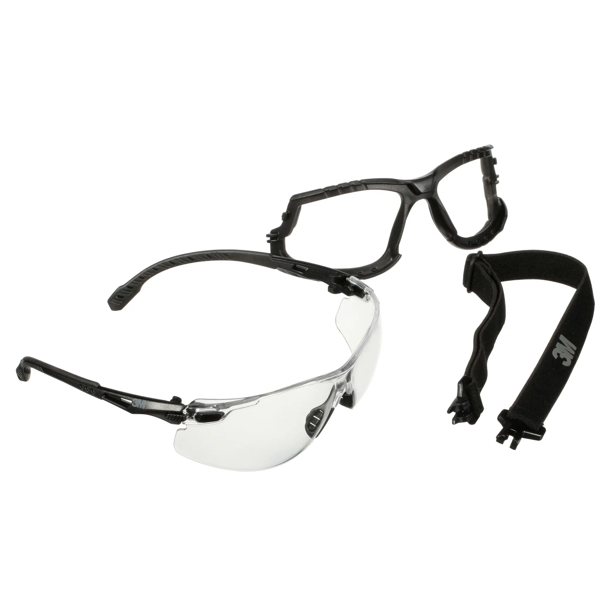 3M Solus 1000 Series S1501SGAF-KT, Blk Temples, Scotchgard Anti-Fog Coating, Clear AF-AS lens, Foam/Strap, 20 ea/Case 
