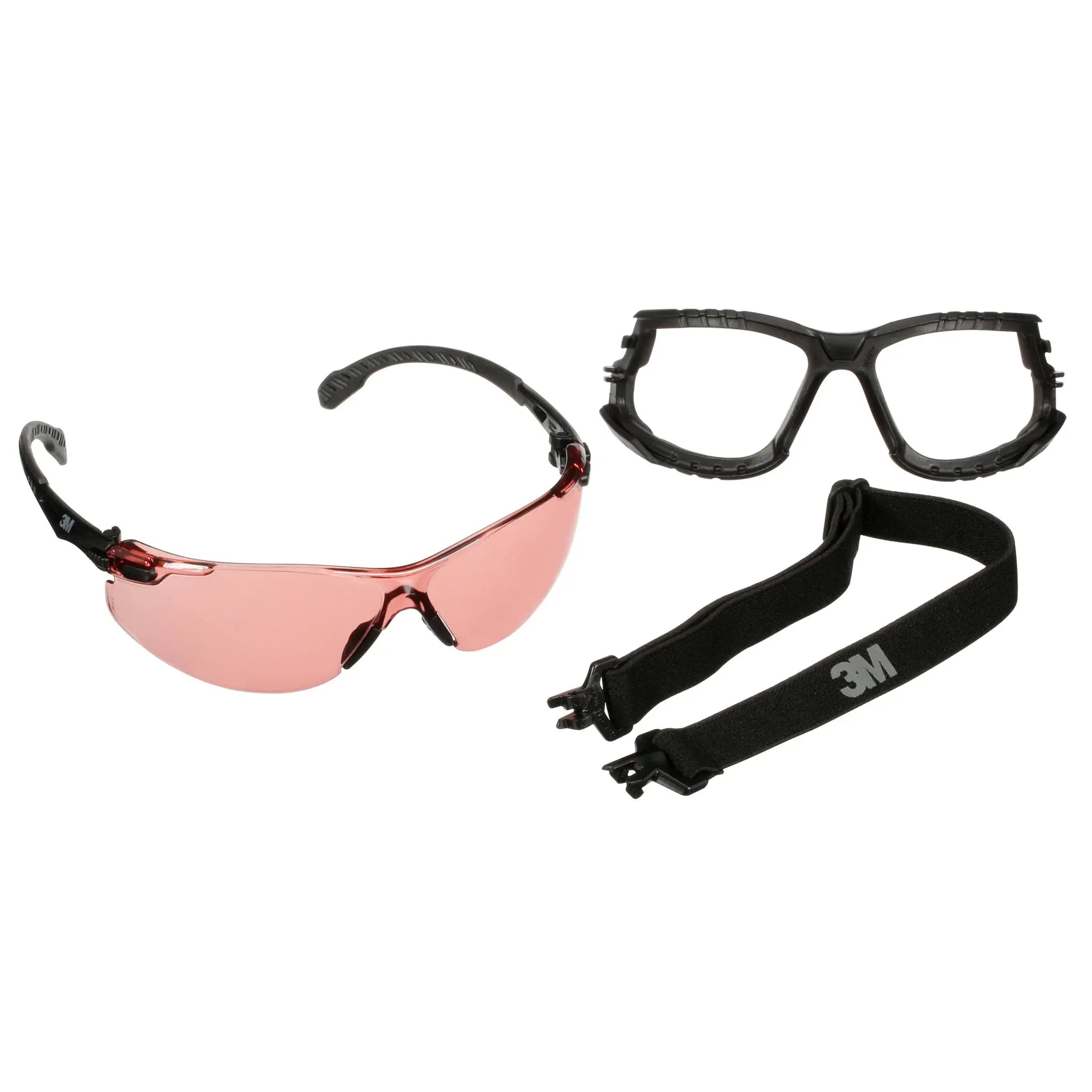 3M Solus 1000 Series, S1521SGAF-KT, Blk Temples, Scotchgard Anti-Fog Coating, I-O VM AF-AS lens, Foam-Strap, 20 ea-Case 