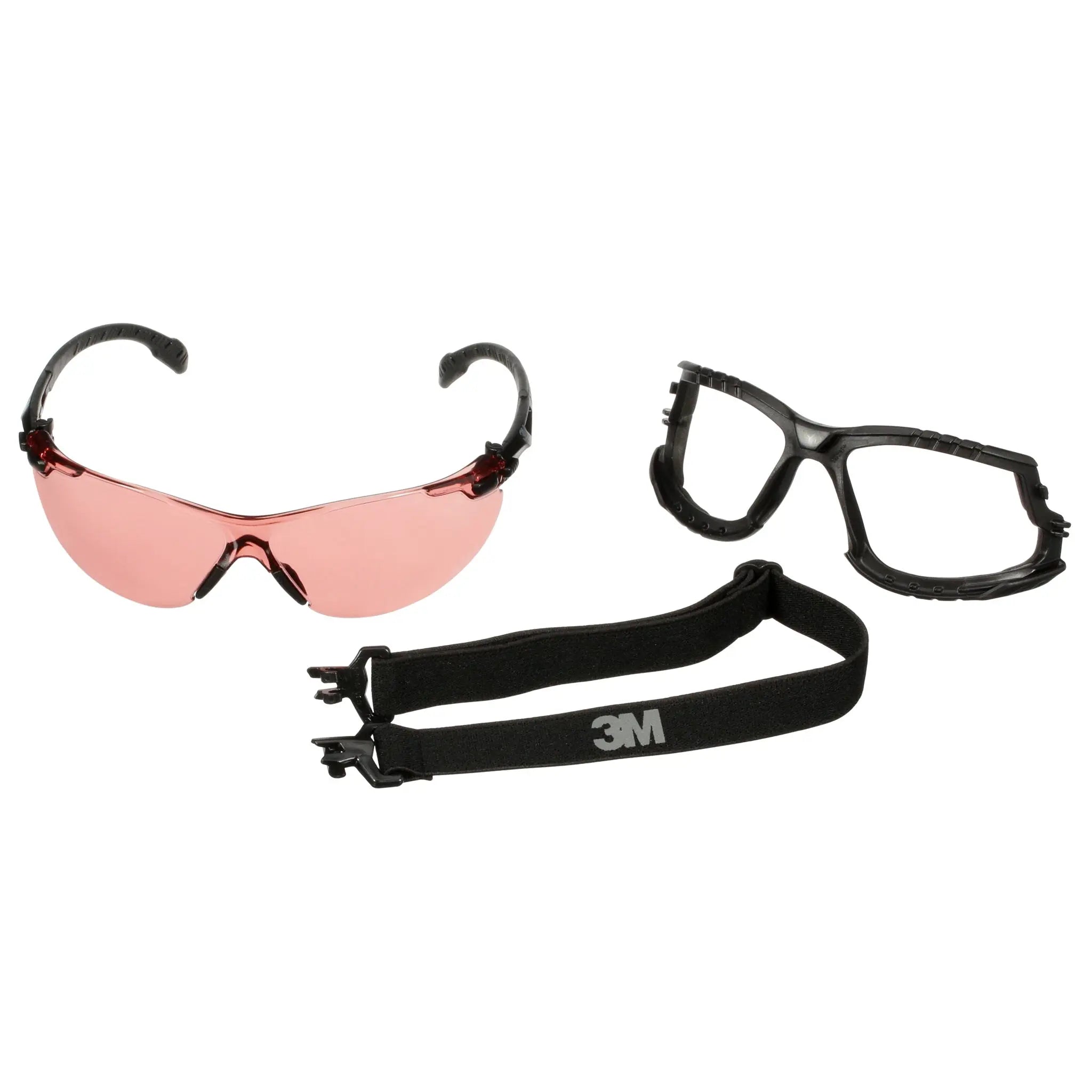 3M Solus 1000 Series, S1521SGAF-KT, Blk Temples, Scotchgard Anti-Fog Coating, I-O VM AF-AS lens, Foam-Strap, 20 ea-Case 