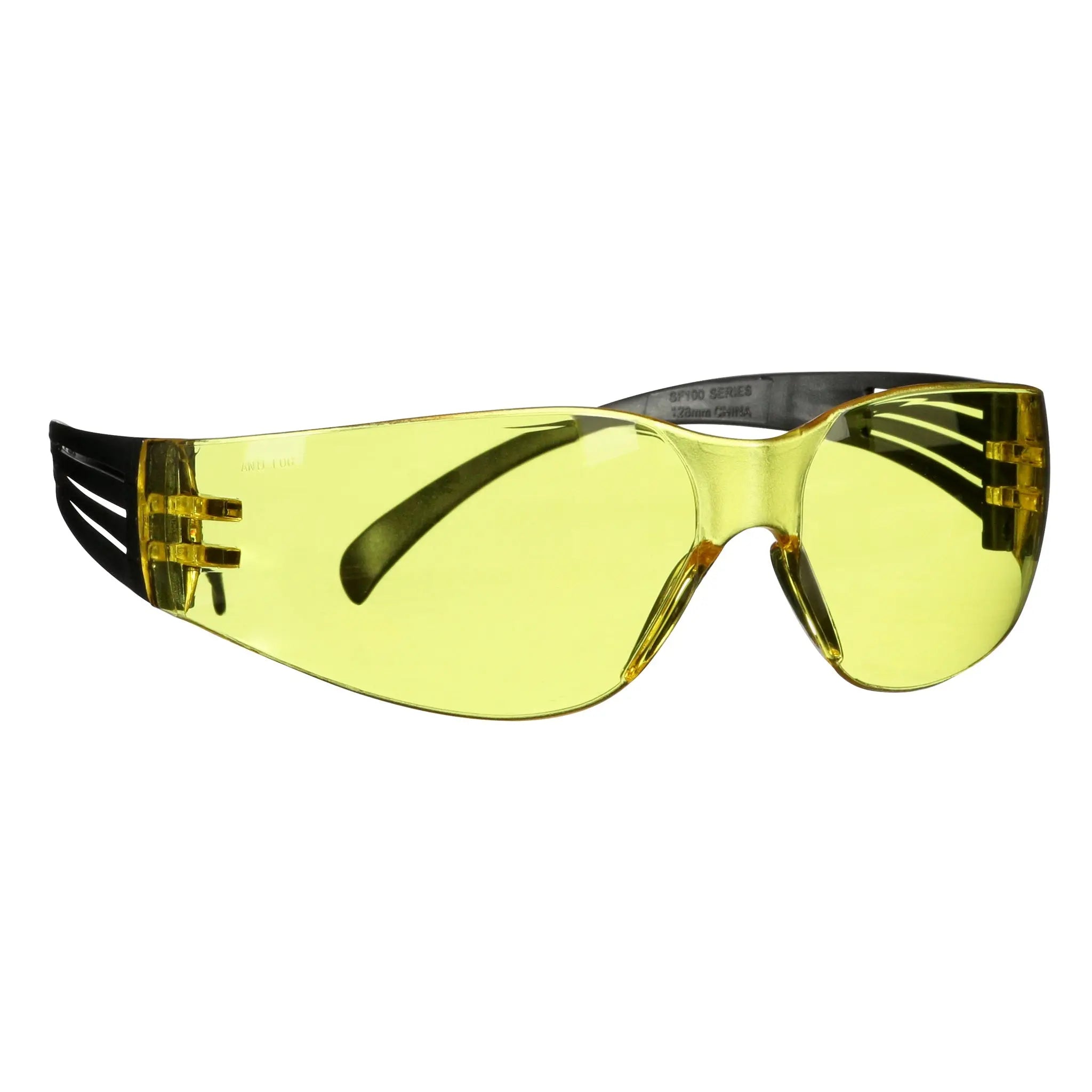 3M SecureFit 100 Series SF103AF-BLK, Black Temples, Amber Anti-Fog/Anti-Scratch Lens, 20 ea/Case 