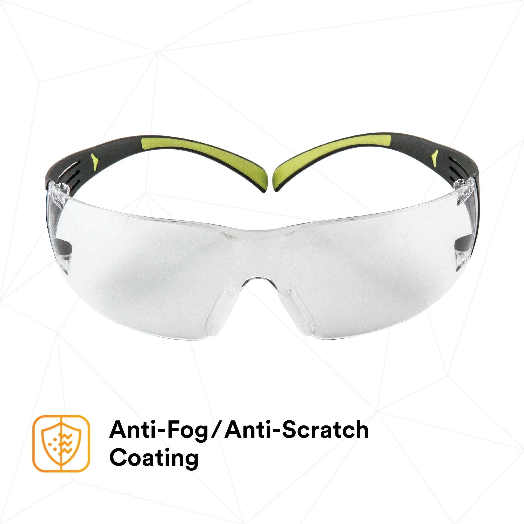 3M SecureFit SF401AF Protective Eyewear, Clear Anti-Fog Lens, Case of 20