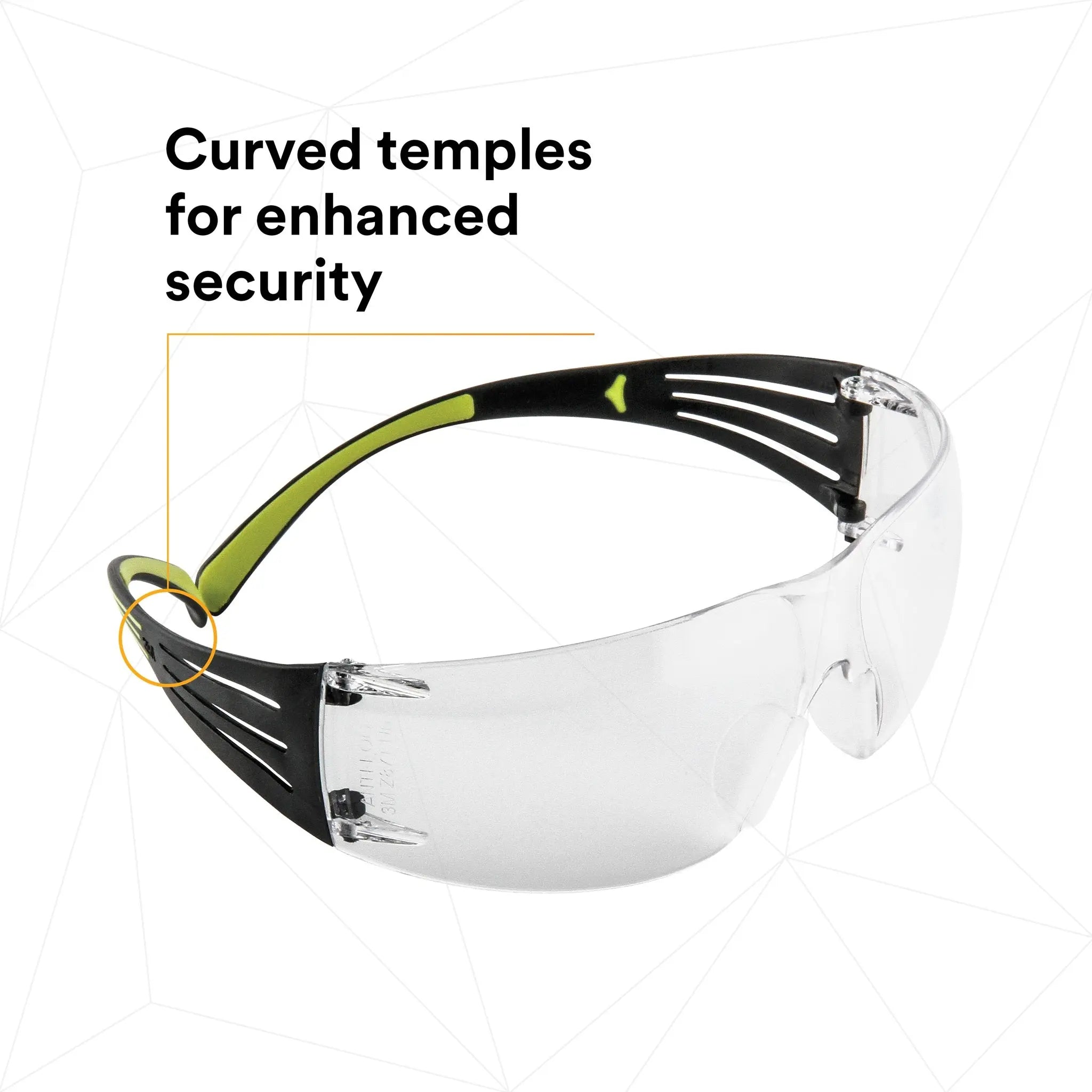 3M SecureFit SF401AF Protective Eyewear, Clear Anti-Fog Lens, Case of 20, Curved Temples