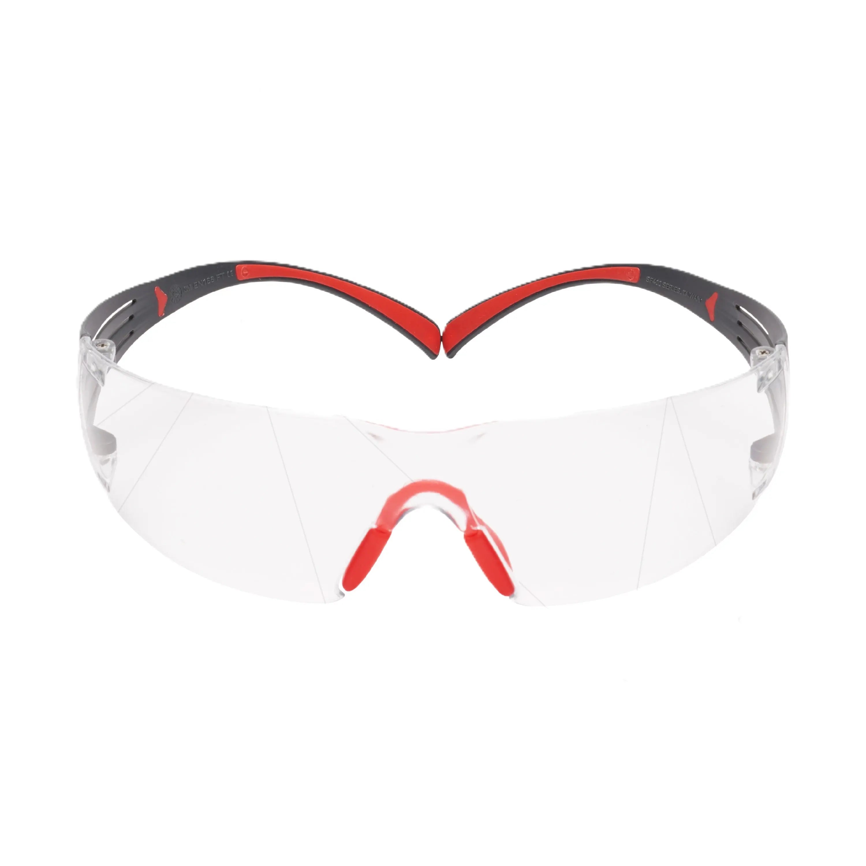 3M SecureFit Safety Glasses SF401SGAF-RED, Red/Gray, Clear ScotchgardAnti-fog Lens, 20 EA/Case 