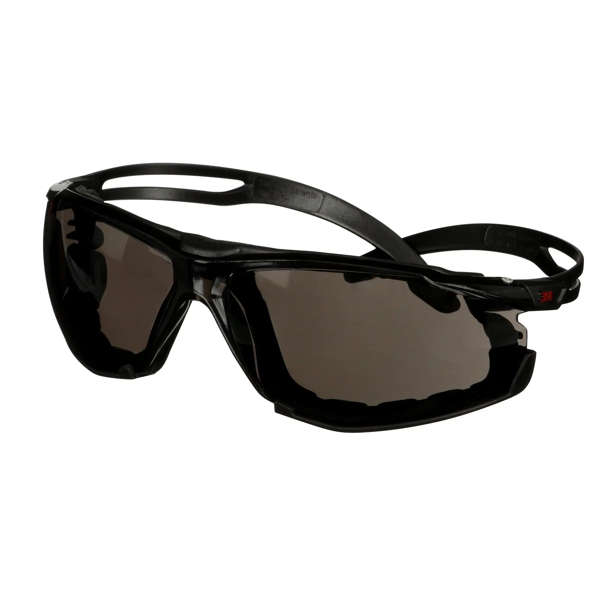 3M SecureFit 500 Series SF502SGAF-BLK-FM Scotchgard Anti-Fog Coating, Gray AF-AS Lens, Foam Gasket, Black, Case of 20 