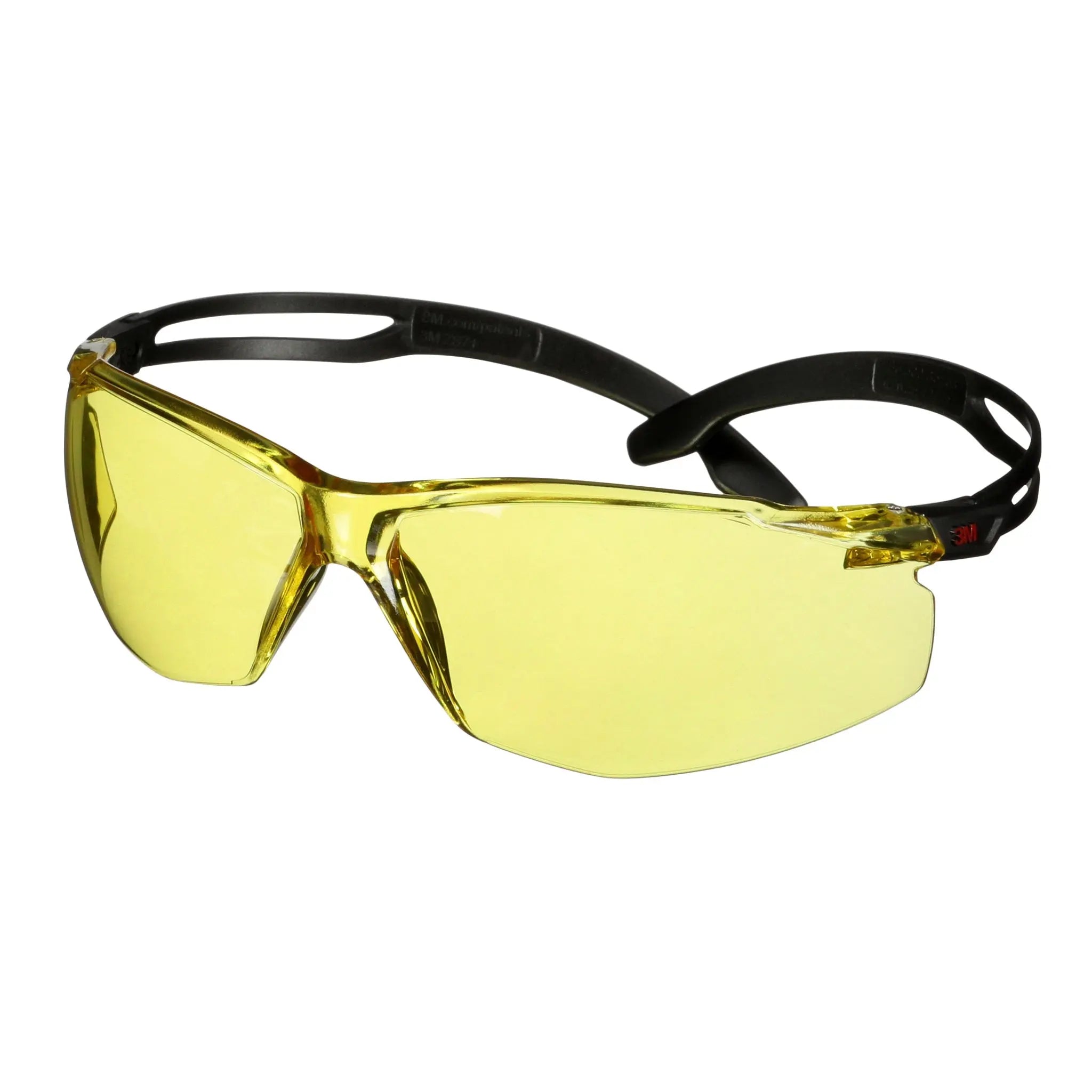 3M SecureFit 500 Series SF503SGAF-BLK, Black, Scotchgard Anti-Fog Coating, Amber AF-AS Lens, 20 ea/Case 