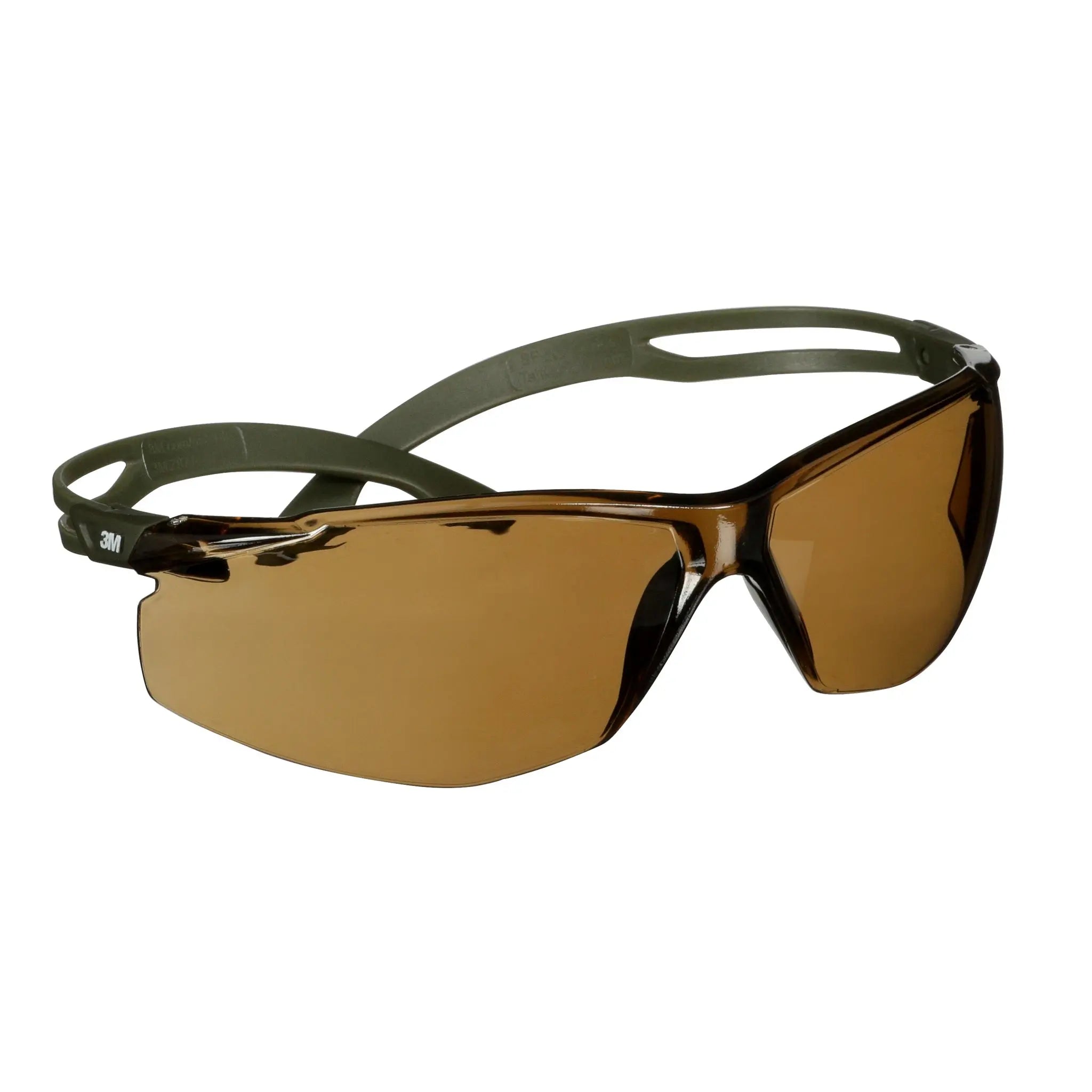 3M SecureFit 500 Series SF505SGAF-DGR, Olive Green, Scotchgard Anti-Fog Coating, Brown AF-AS Lens, 20 ea/Case 