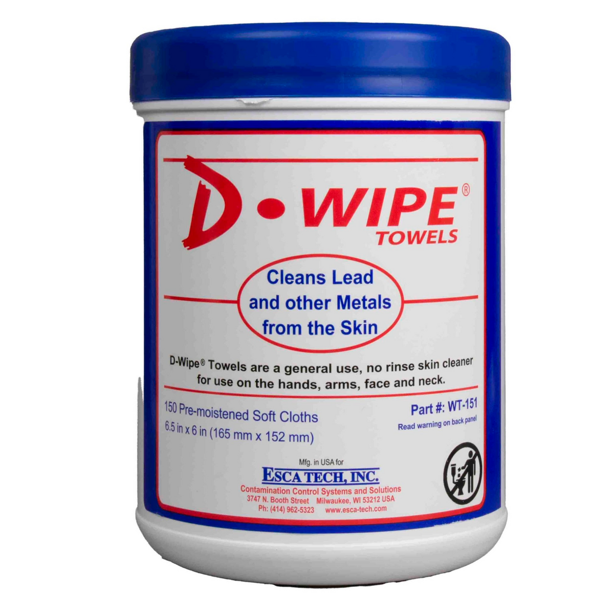 ESCA Tech WT040 D-Wipe Towels, Main Image