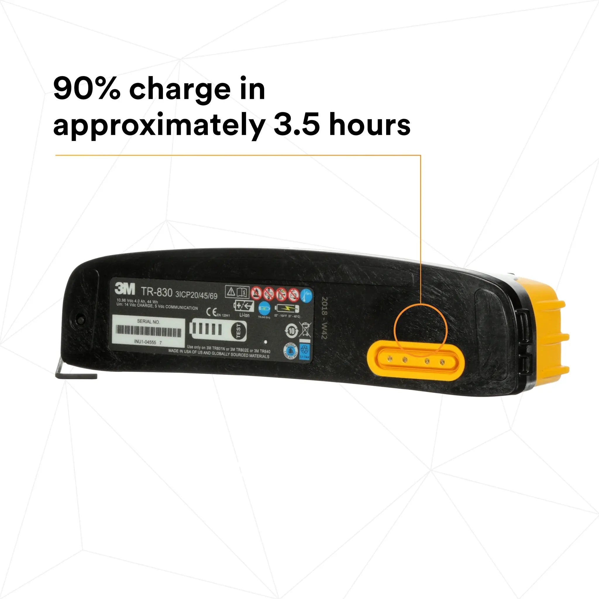 3M Versaflo TR-830 Battery, Intrinsically Safe for TR-800 PAPR, 1 Each