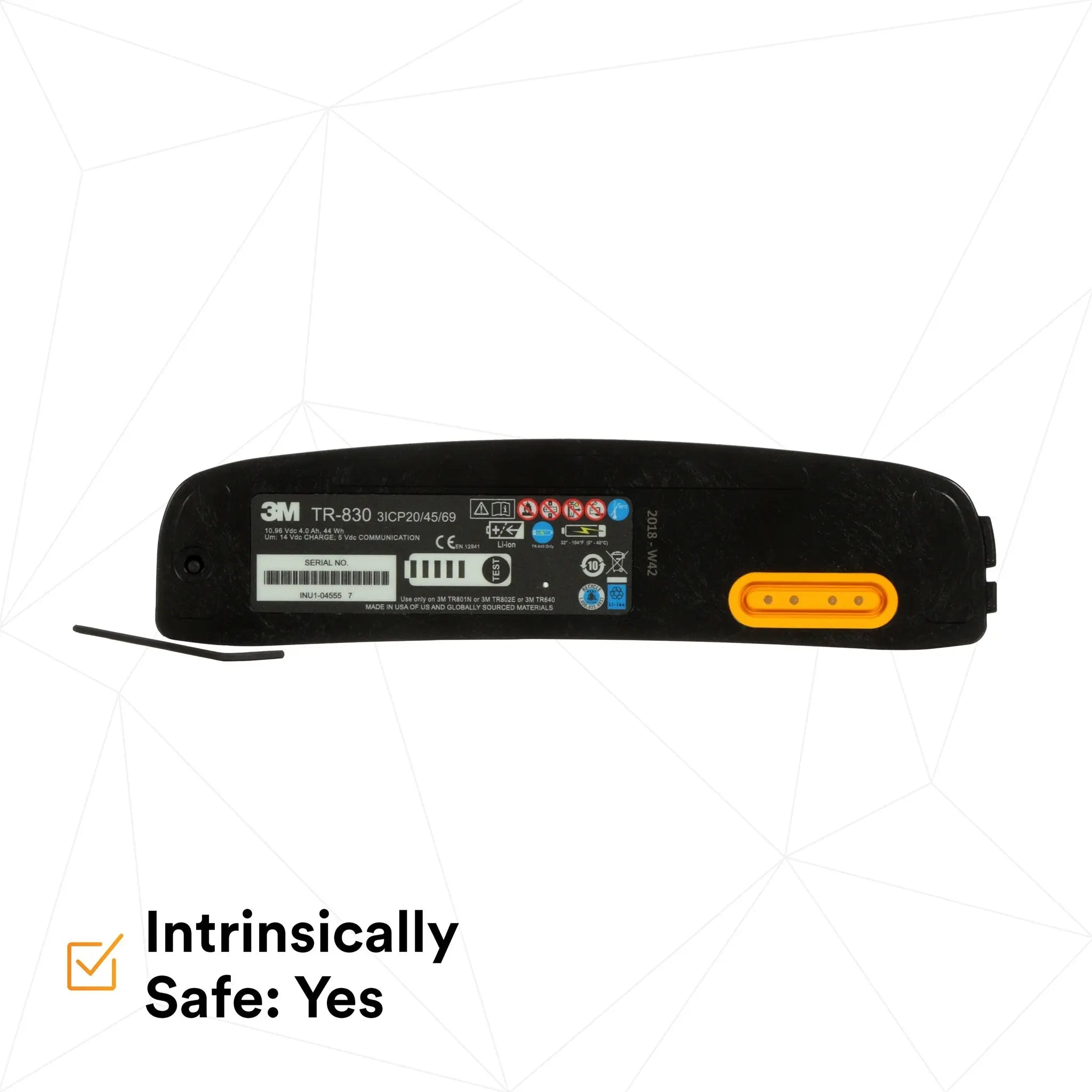3M Versaflo TR-830 Battery, Intrinsically Safe for TR-800 PAPR, 1 Each