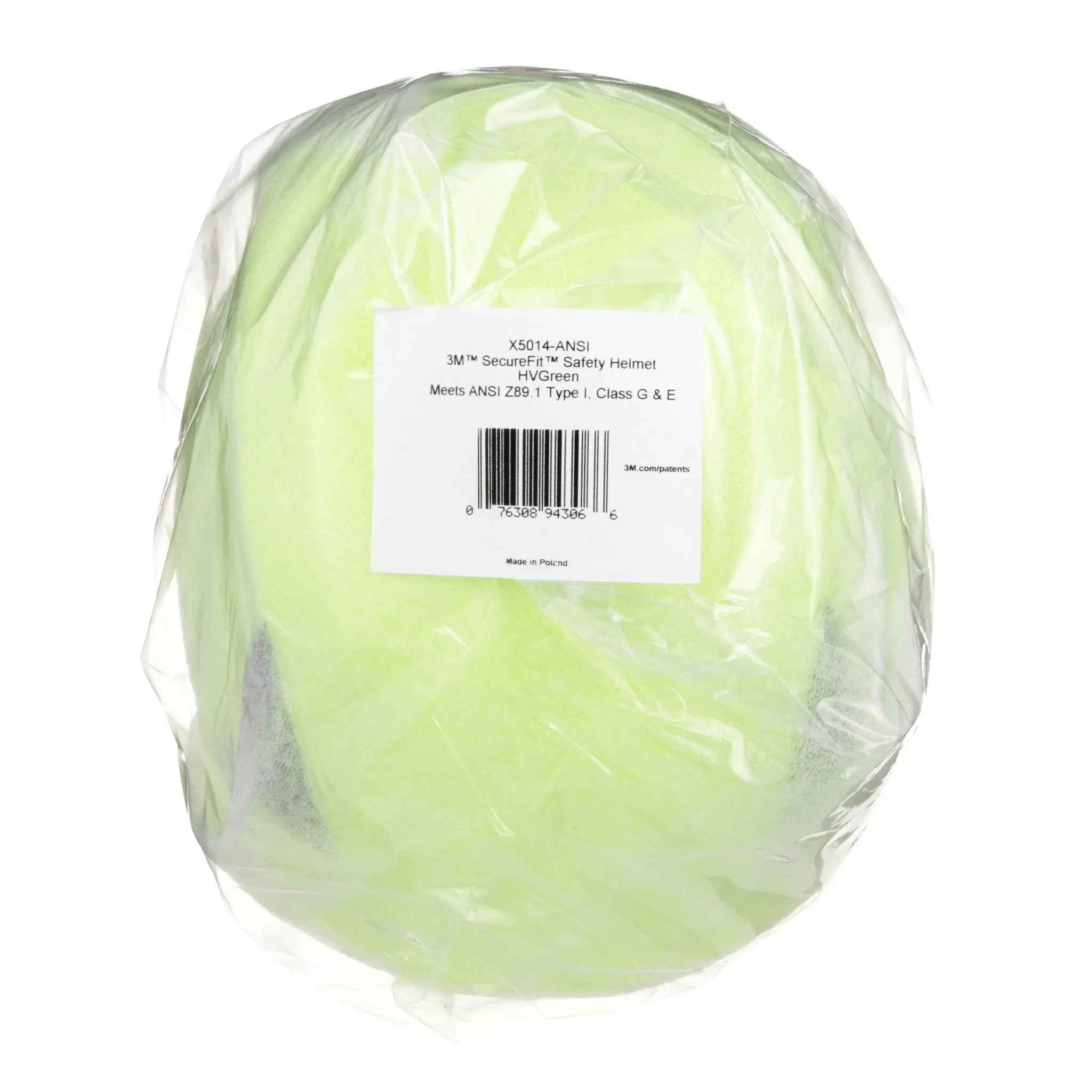 3M™ SecureFit™ Safety Helmet, X5014-ANSI,  HVGreen (Case of 10) 