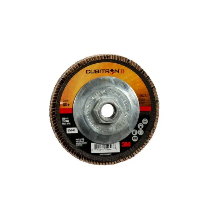 3M™ Cubitron™ II Flap Disc 967A, T29 Quick Change, 4-1/2 in x 5/8-11, 80+, Giant, Case of 250