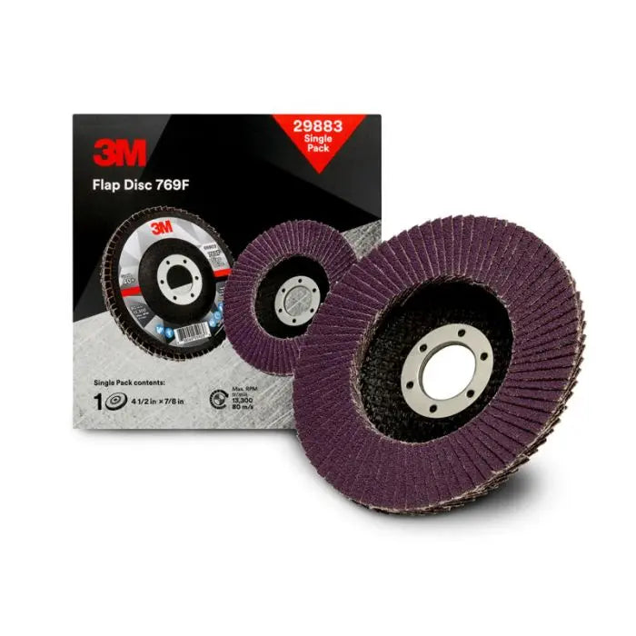 3M™ Flap Disc 769F, 29883, T27, 4-1/2 in x 7/8 in, 40+ YF-weight, Single Pack 10 per case