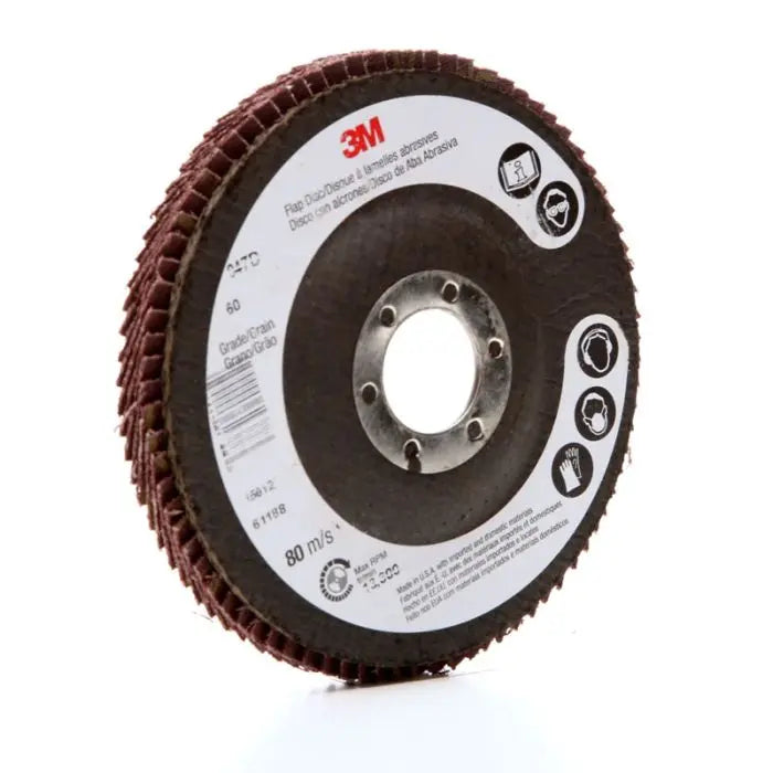 3M™ Flap Disc 947D, T27, 4-1/2 in x 7/8 in, 60, 10 per case